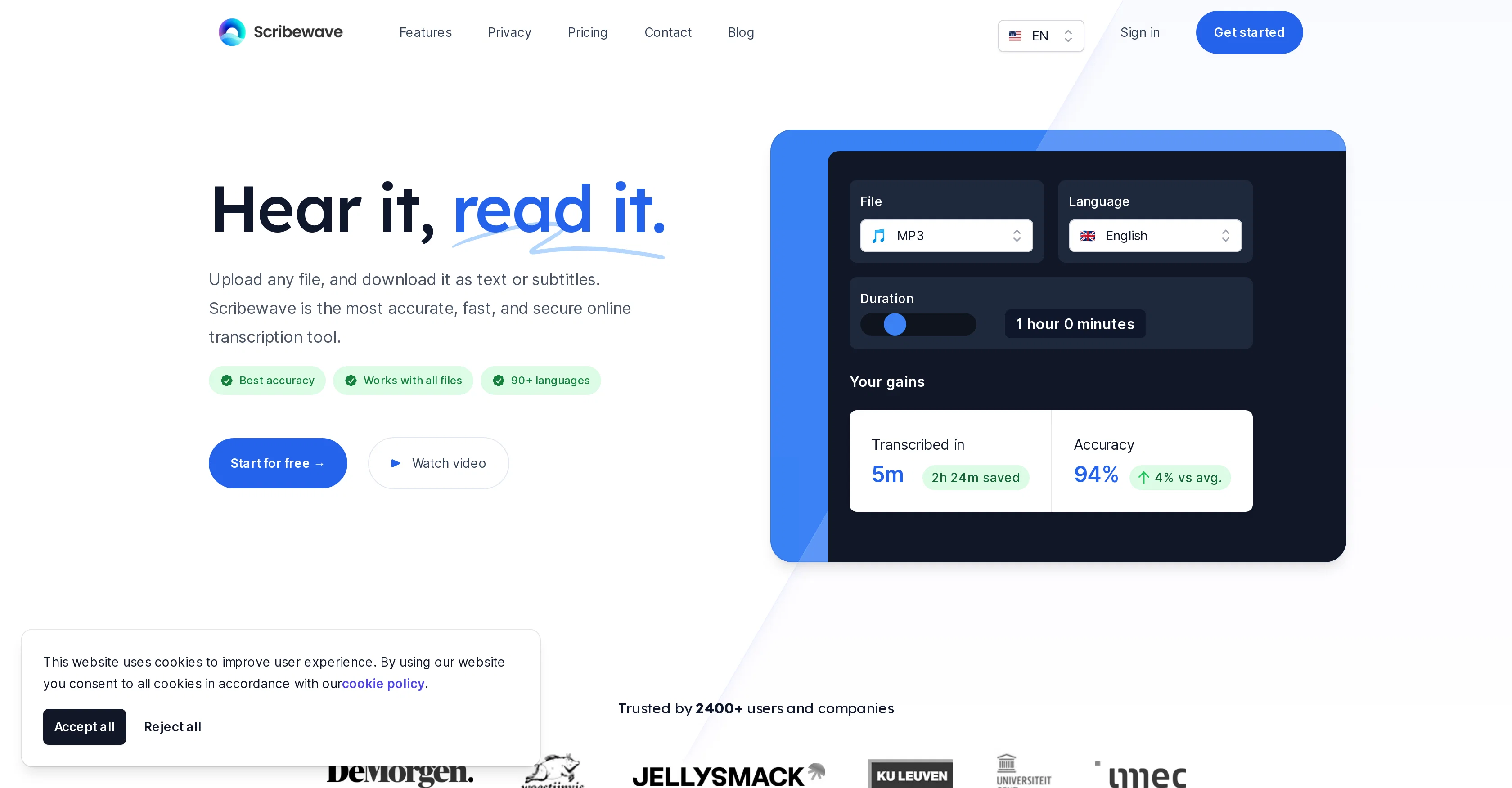 Scribewave screenshot