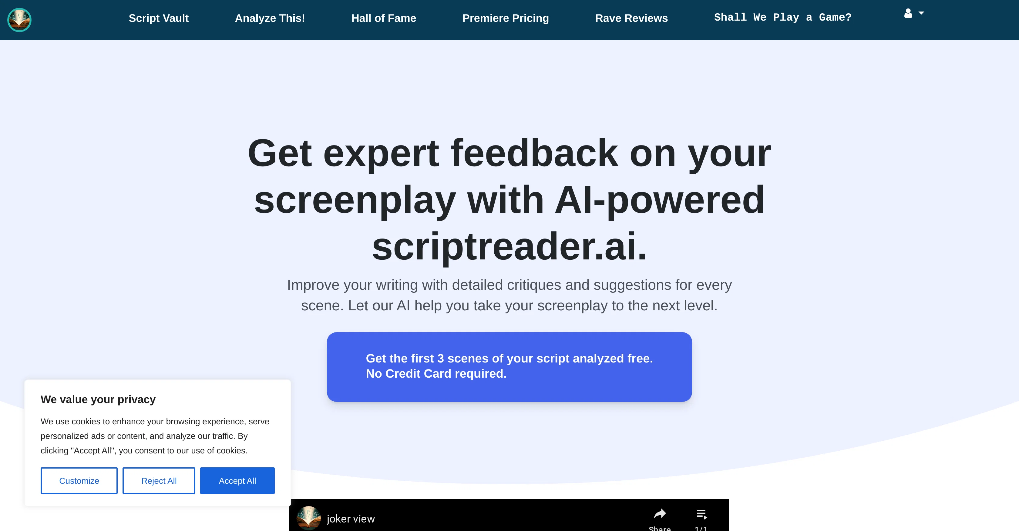Scriptreader screenshot