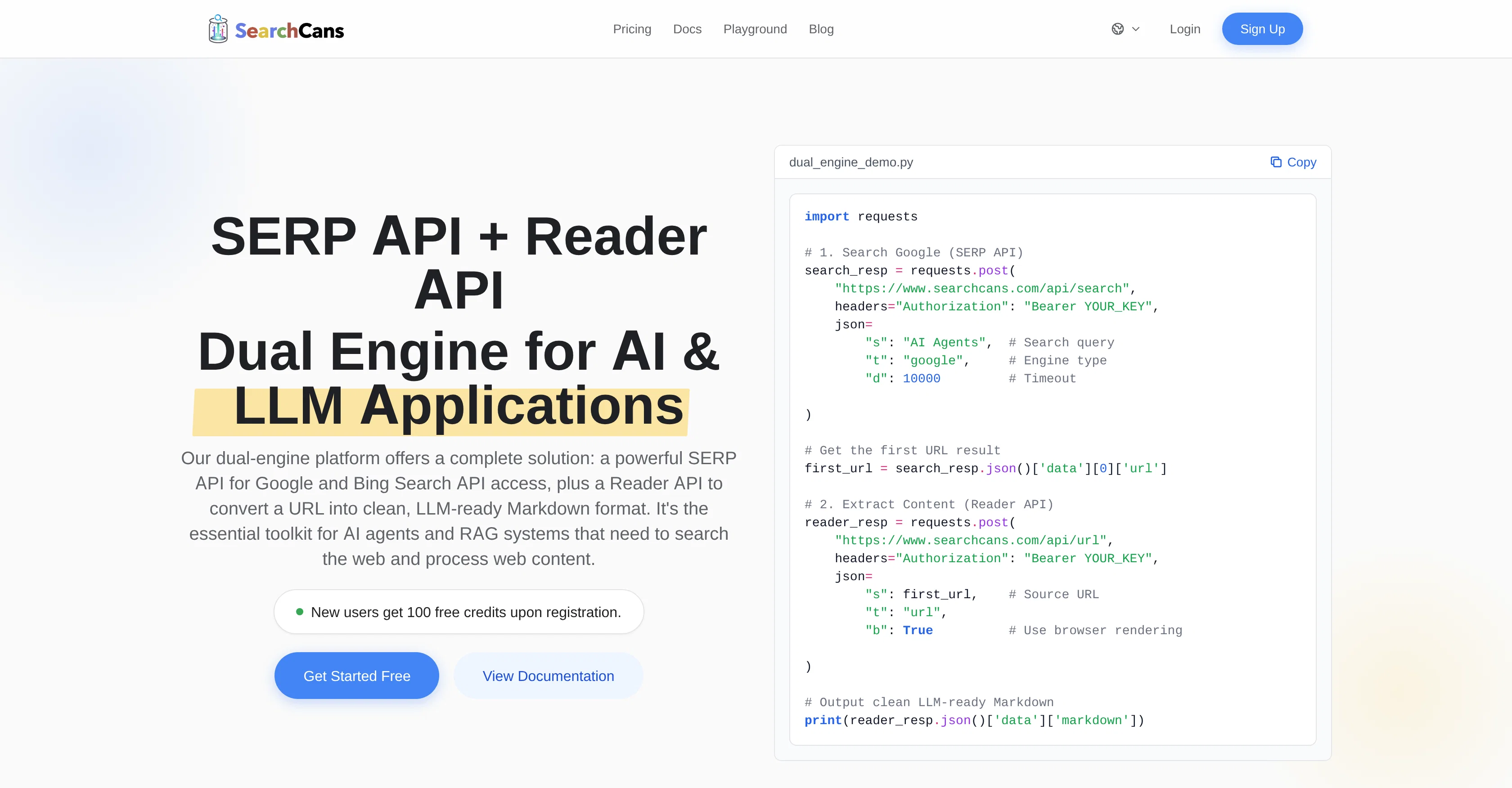 SearchCans screenshot