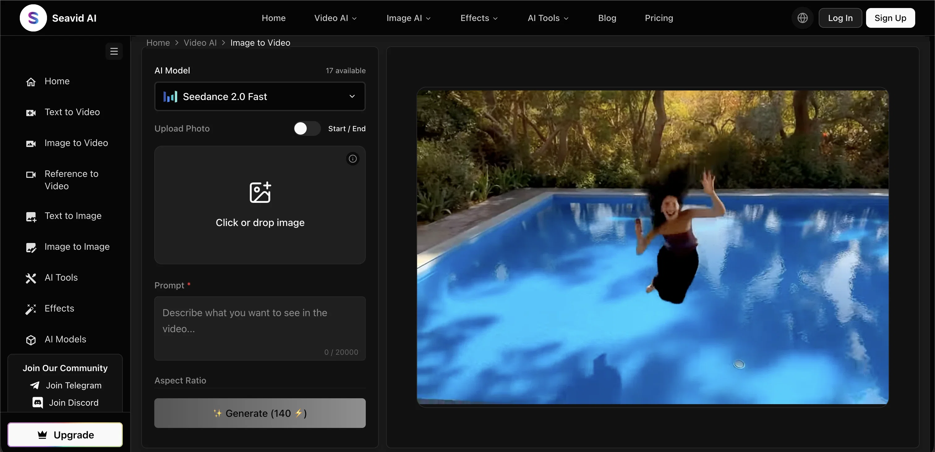Seavid AI | Image to Video Generator screenshot