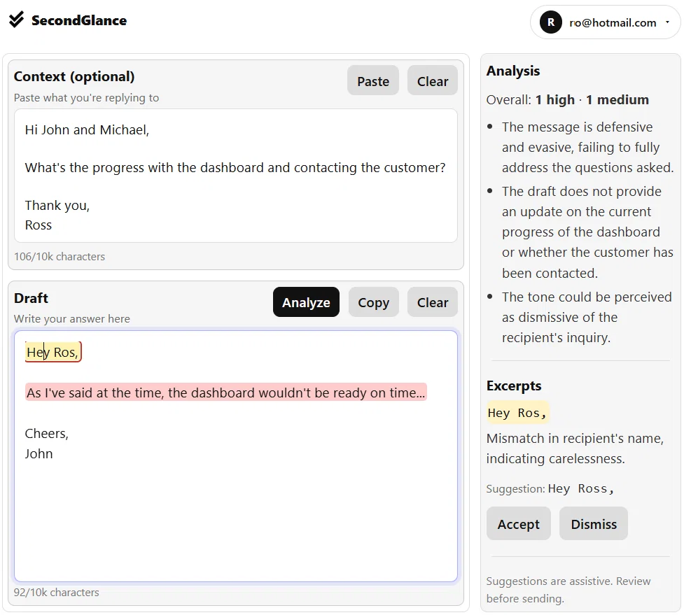 Second Glance screenshot