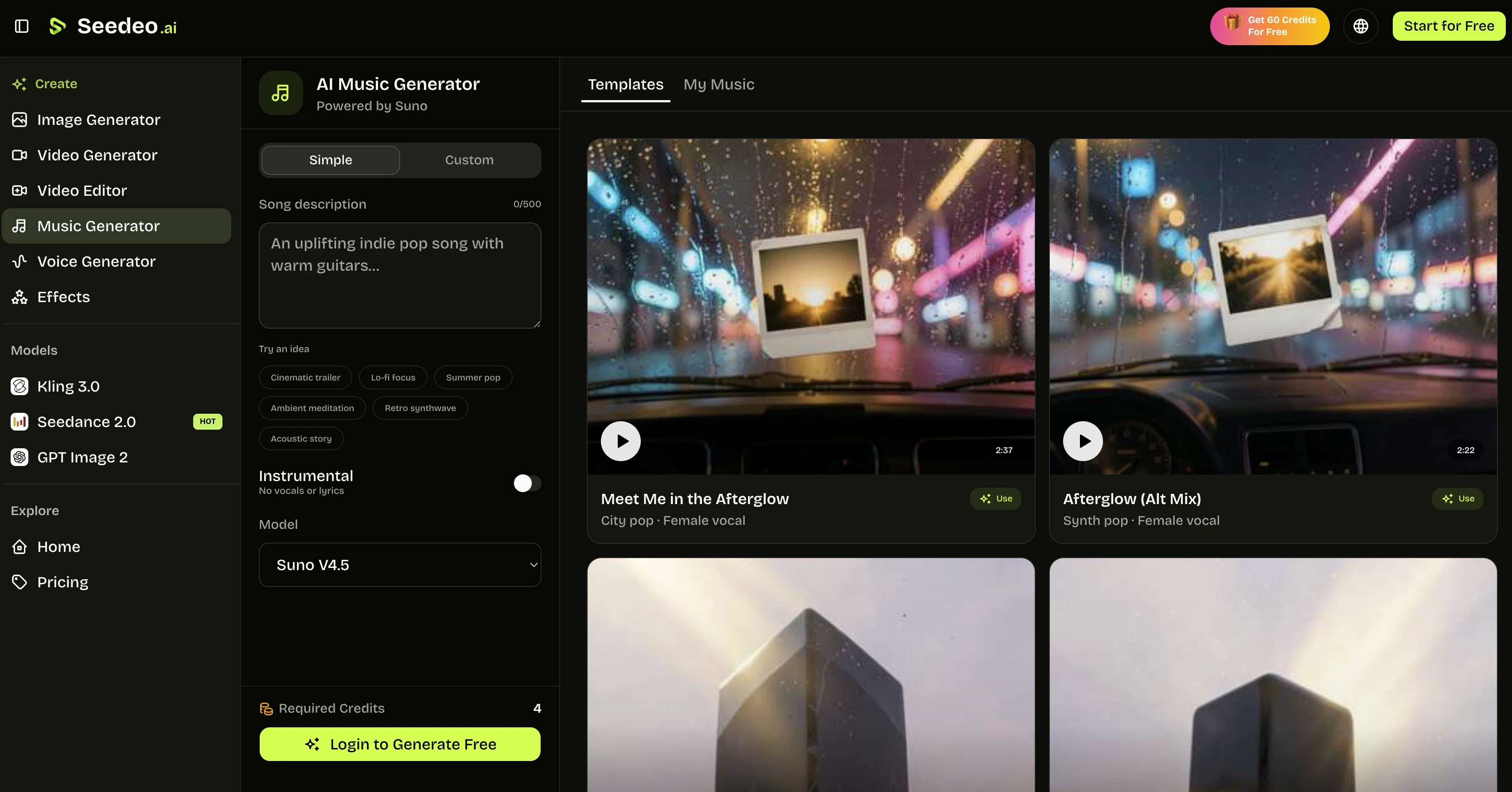 Seedeo Music Generator screenshot