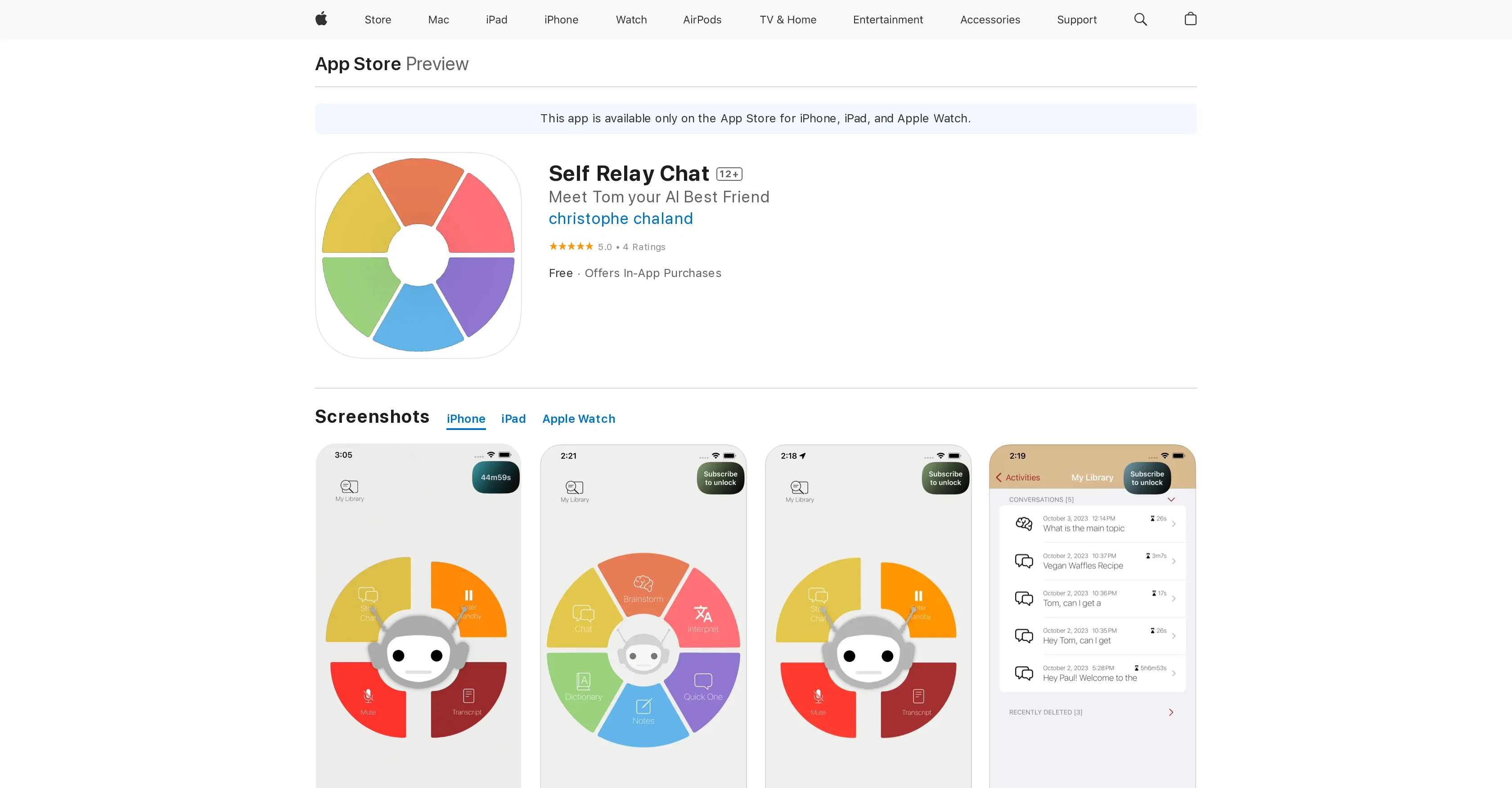 Self Relay Chat screenshot