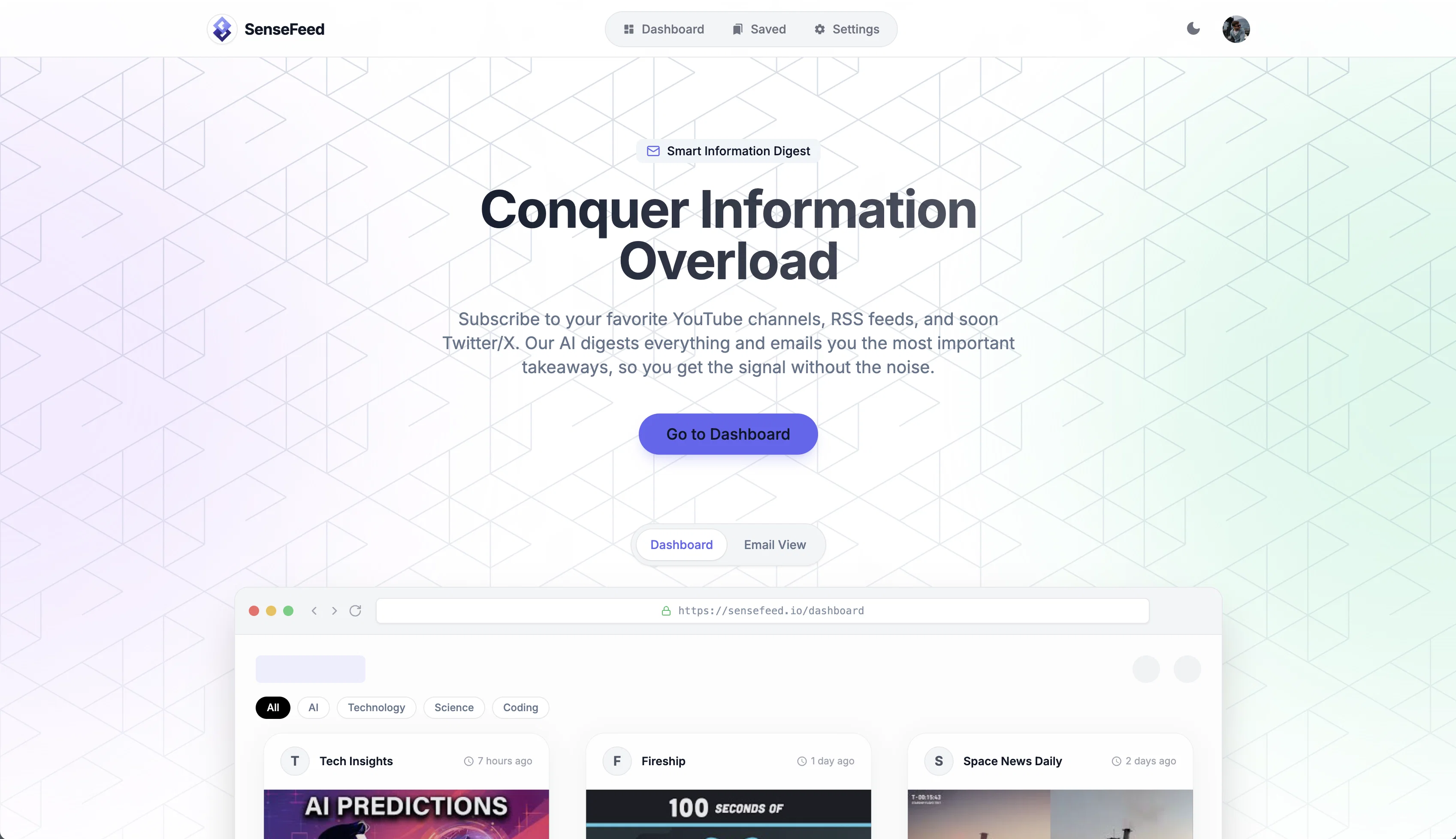 SenseFeed screenshot