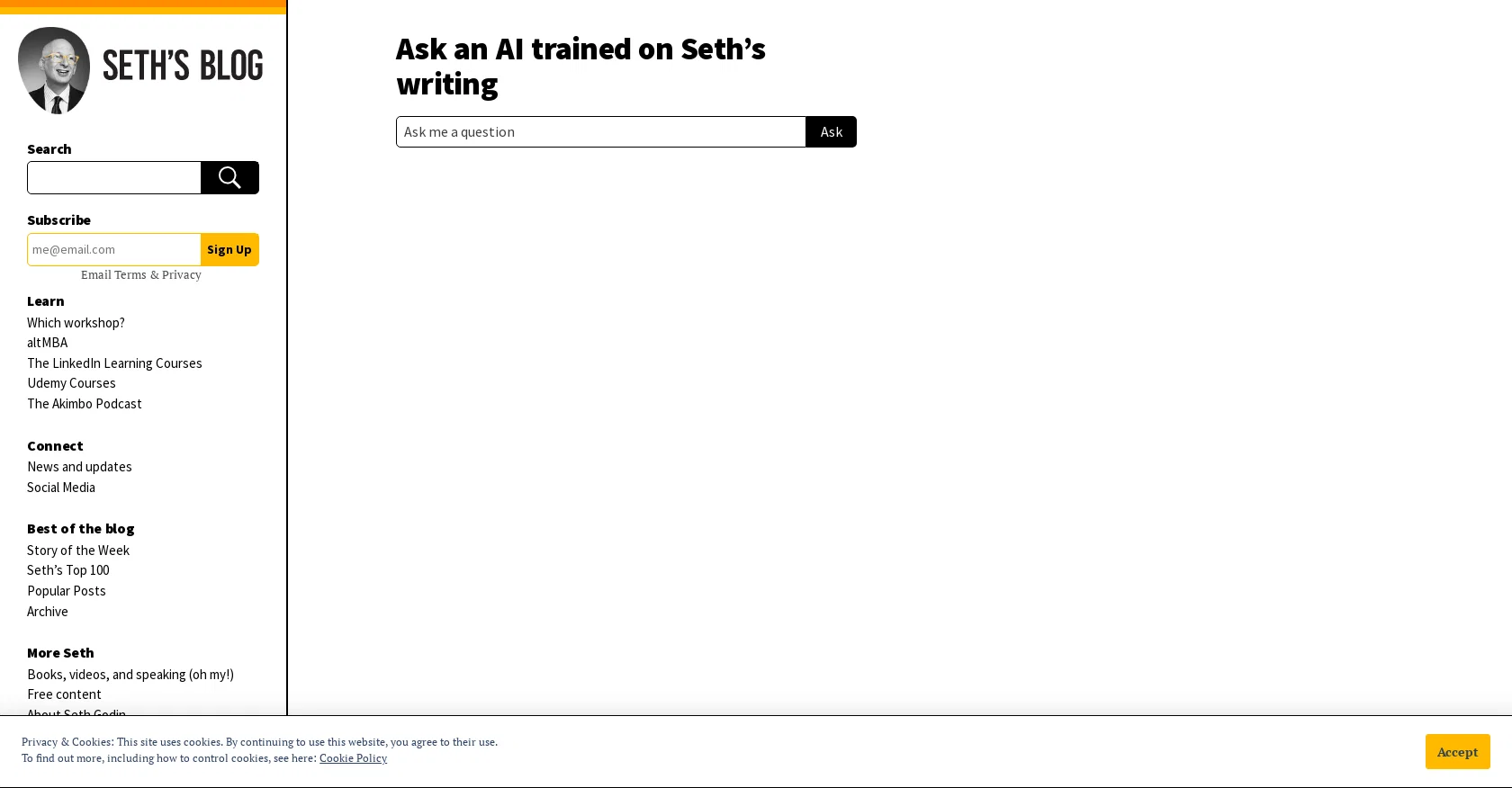Seths Chatbot screenshot