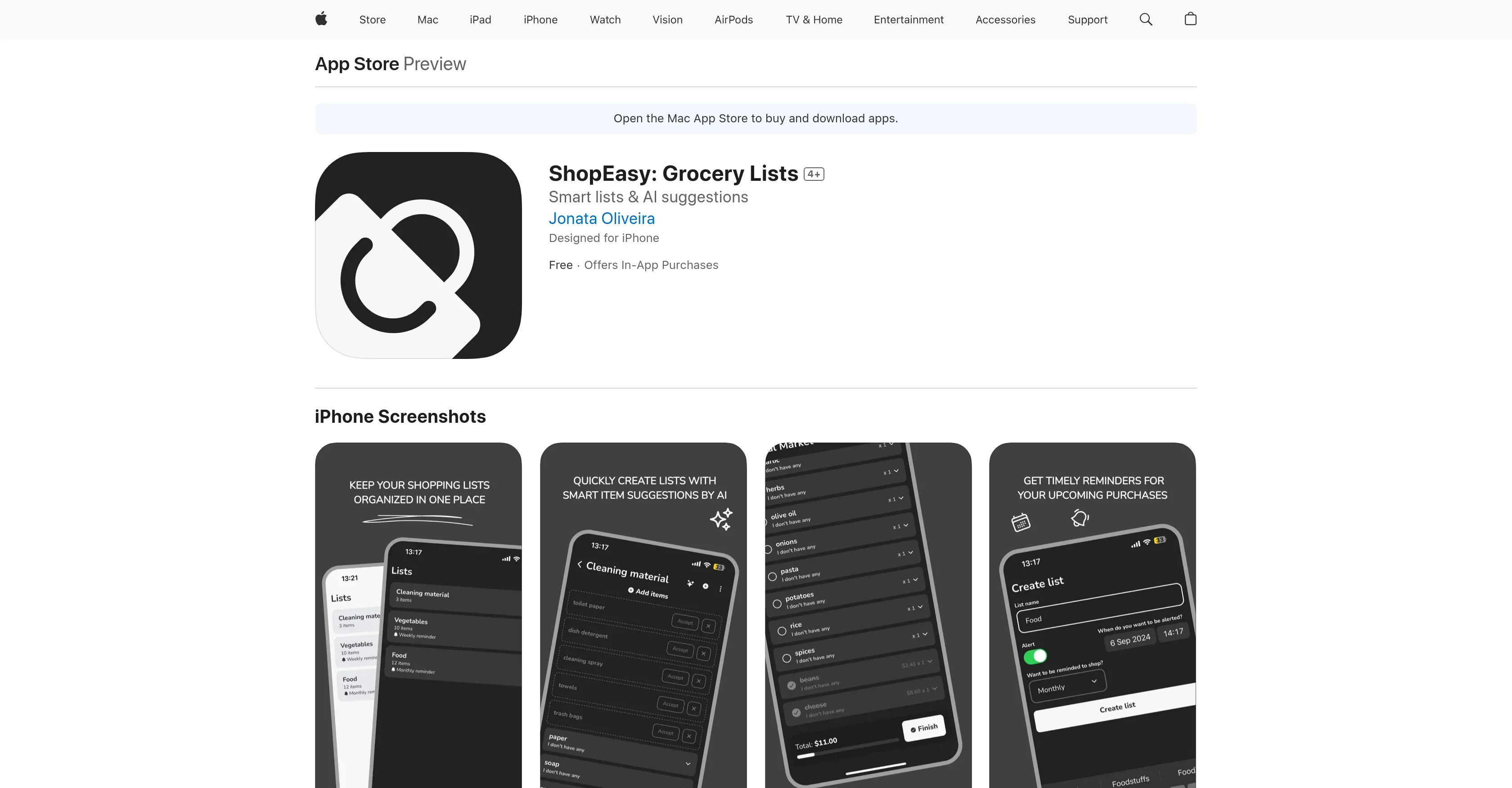 ShopEasy: Grocery Lists screenshot