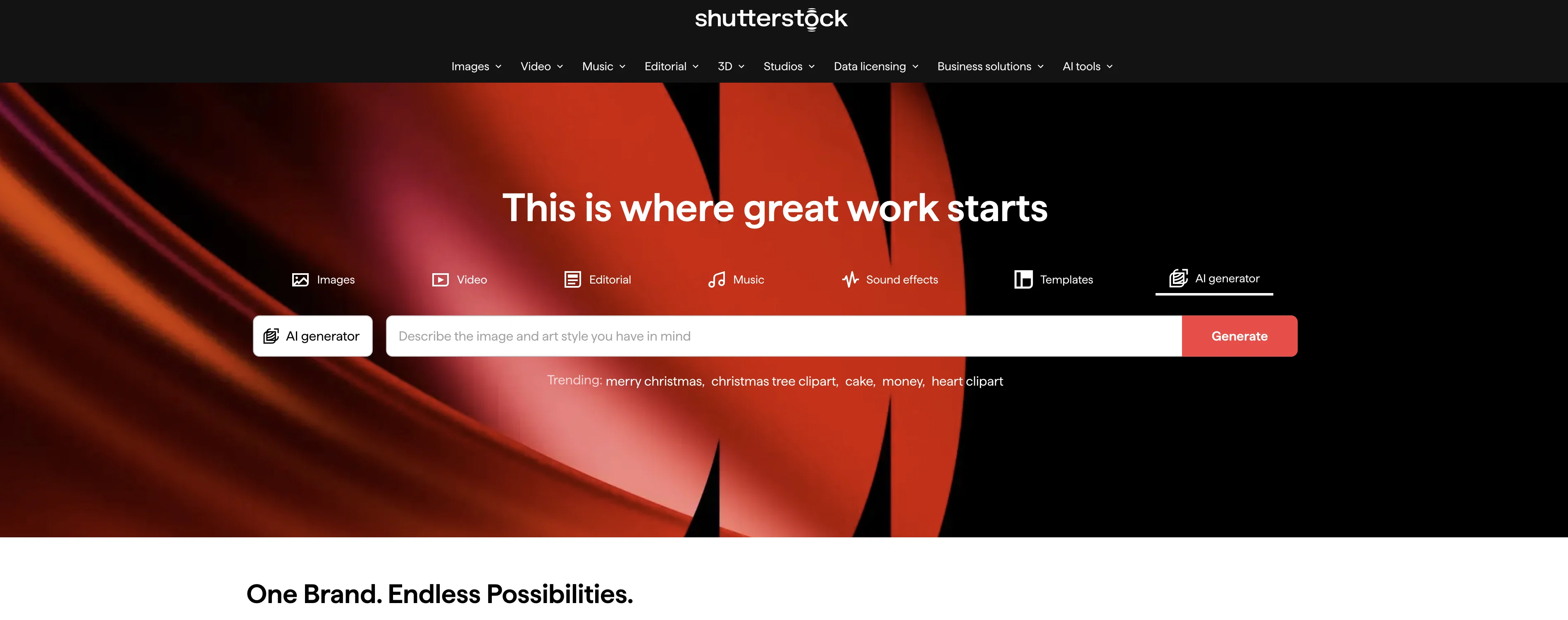 Shutterstock screenshot