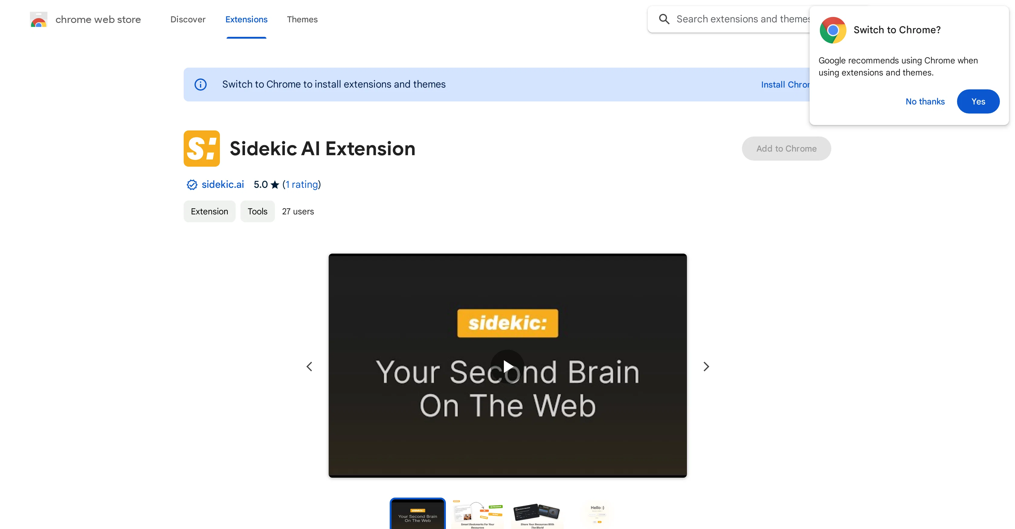 Sidekic screenshot