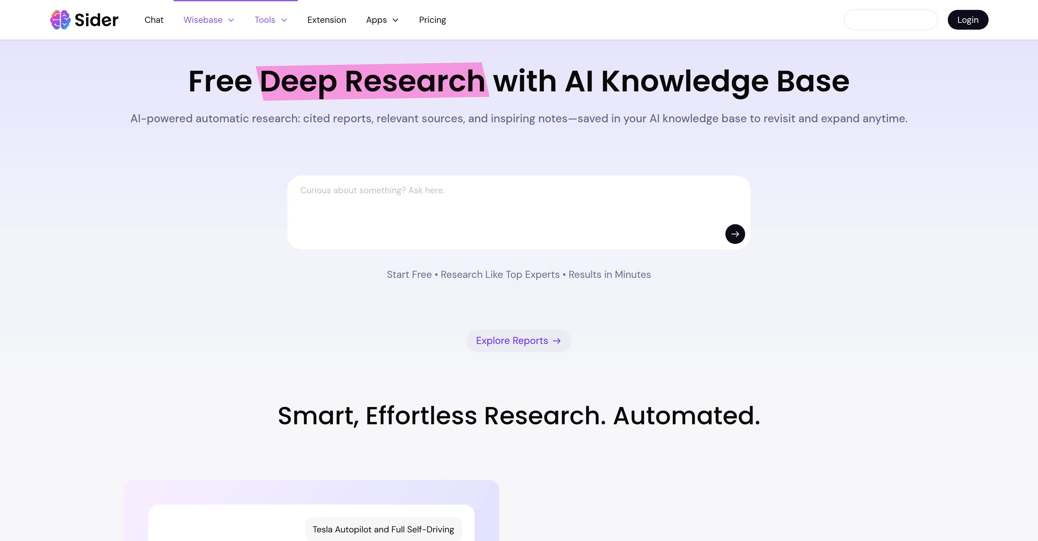 Sider Deep Research screenshot