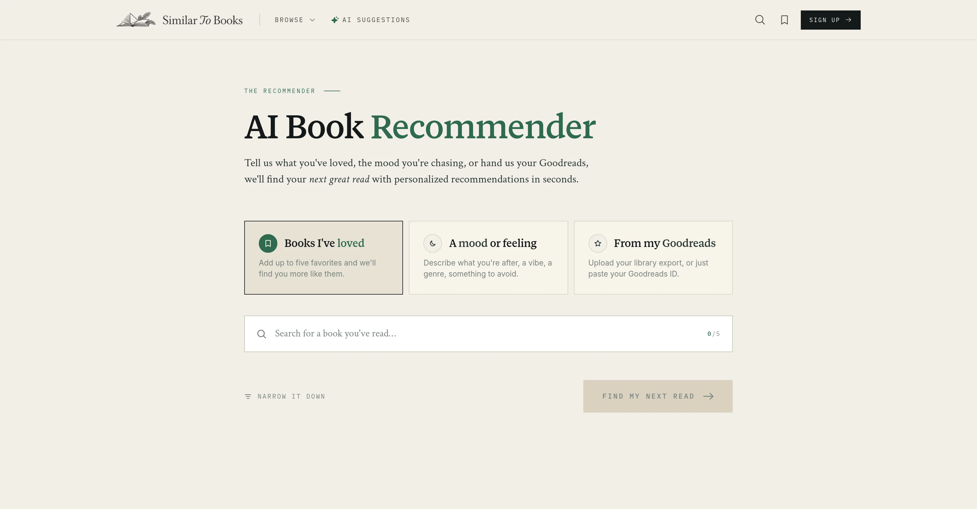 SimilarToBooks screenshot