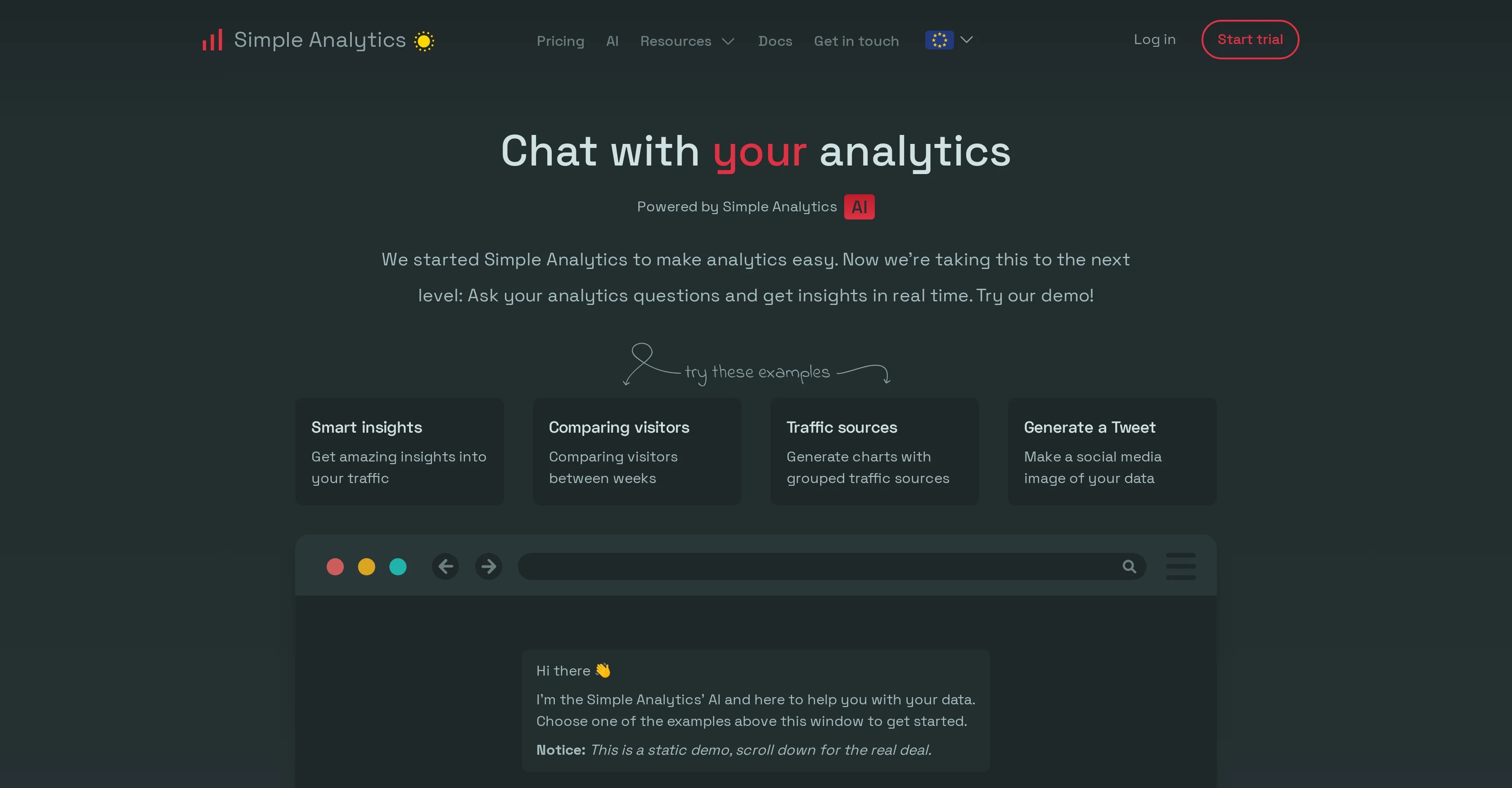 Simple Analytics AI screenshot