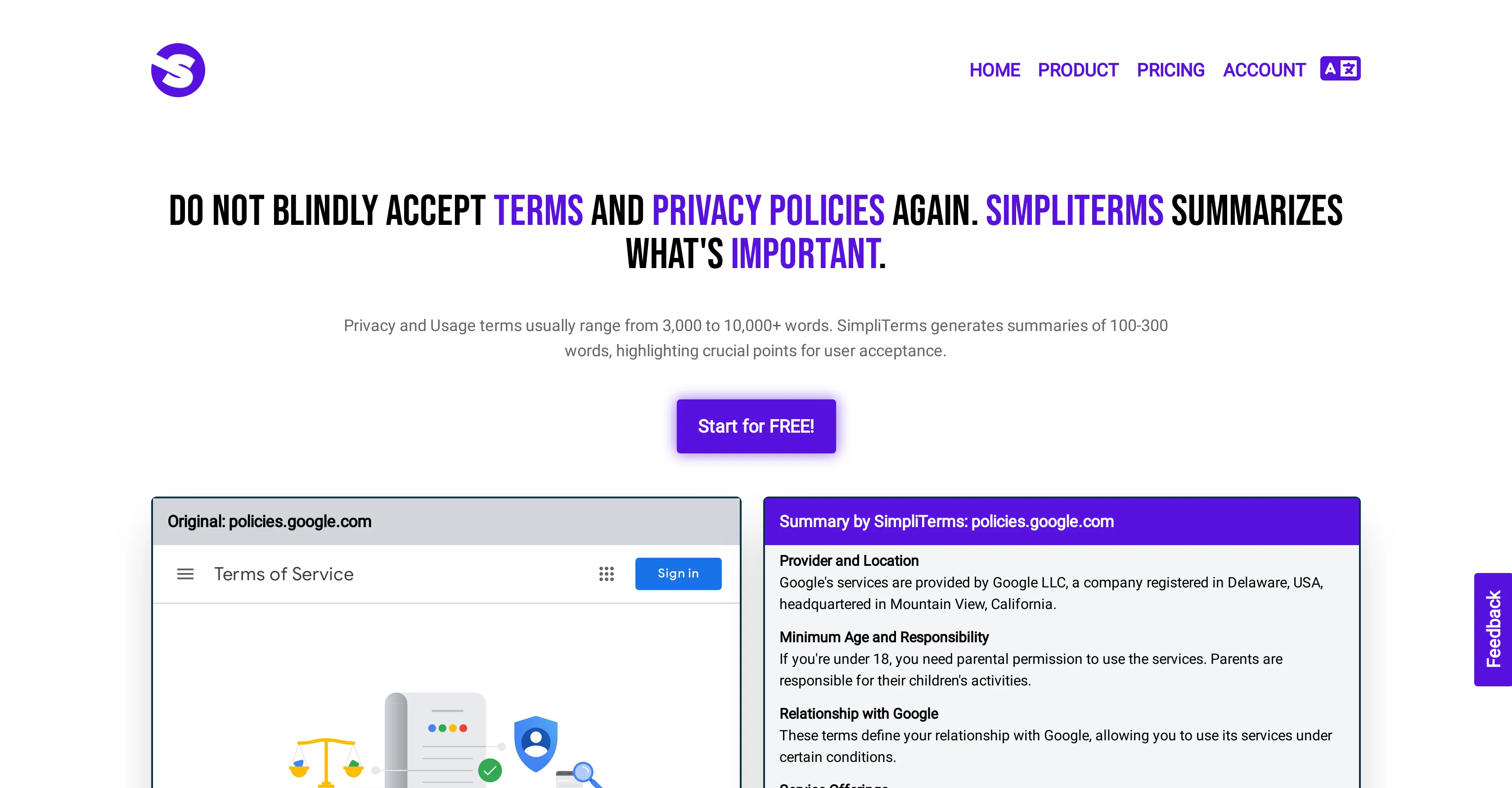 SimpliTerms screenshot