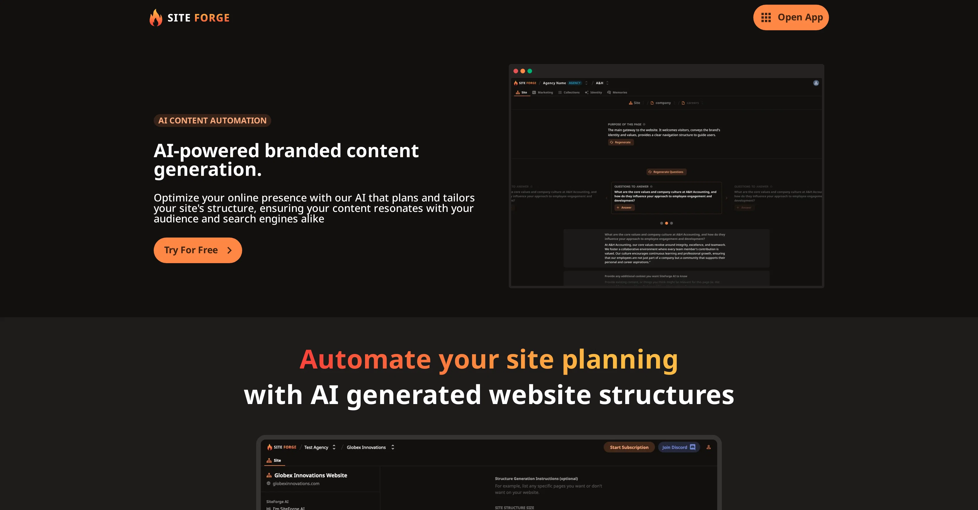SiteForge screenshot