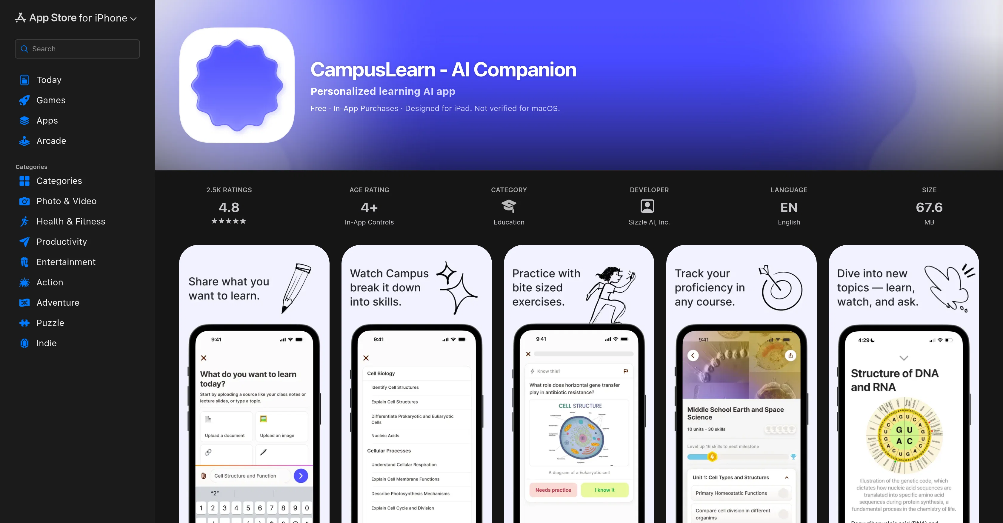 CampusLearn screenshot