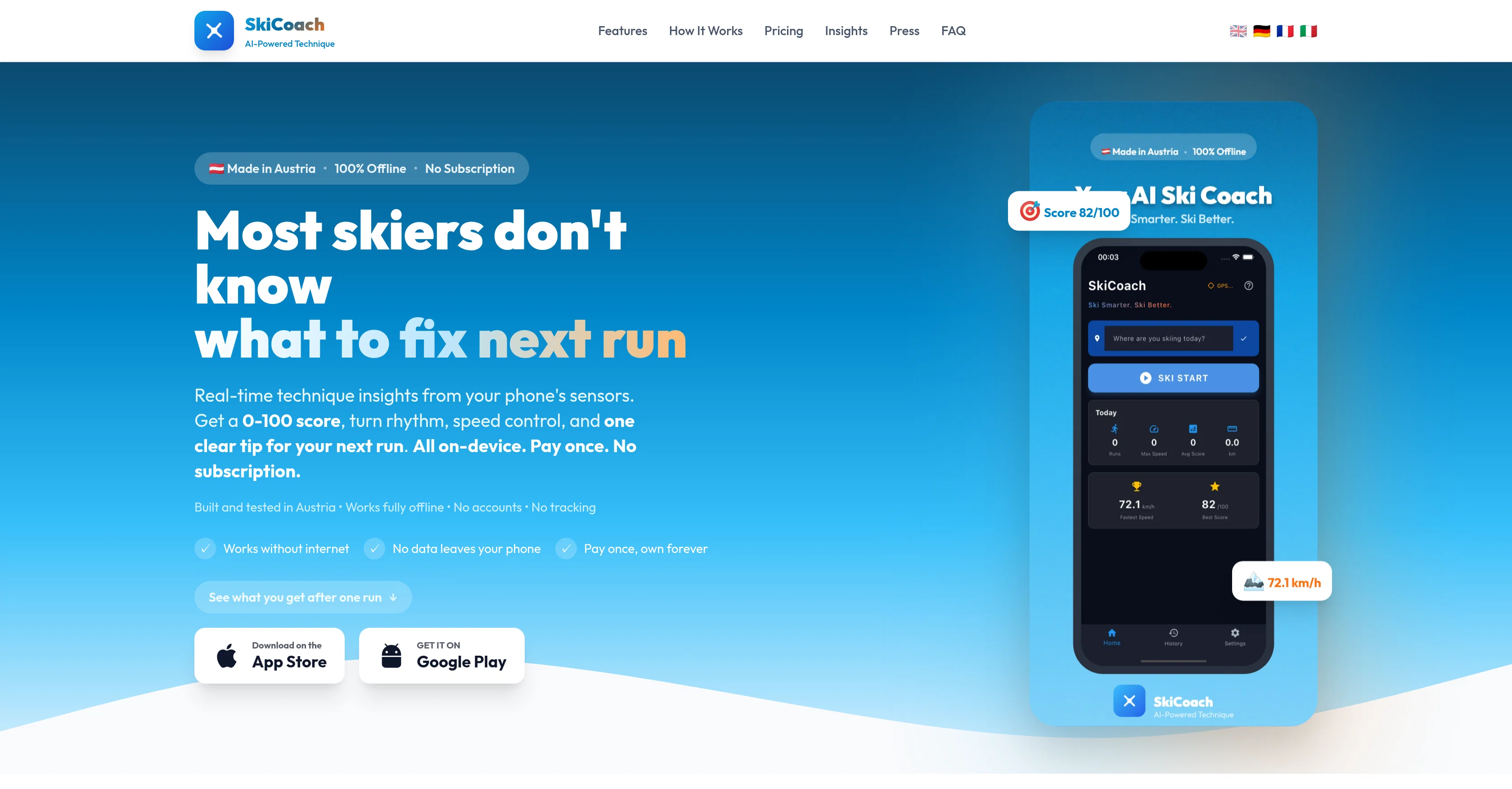 SkiCoach screenshot