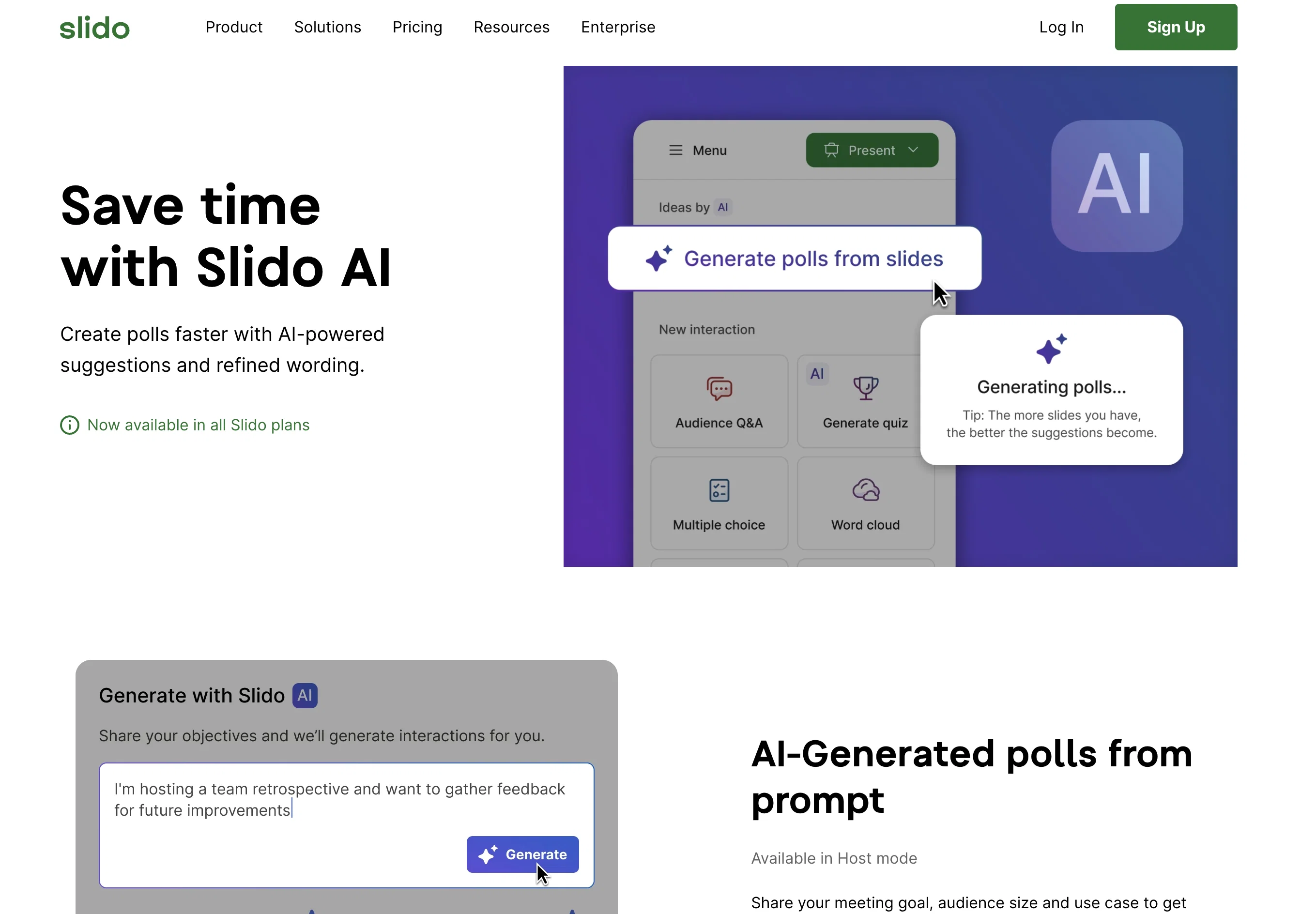 Slido AI screenshot