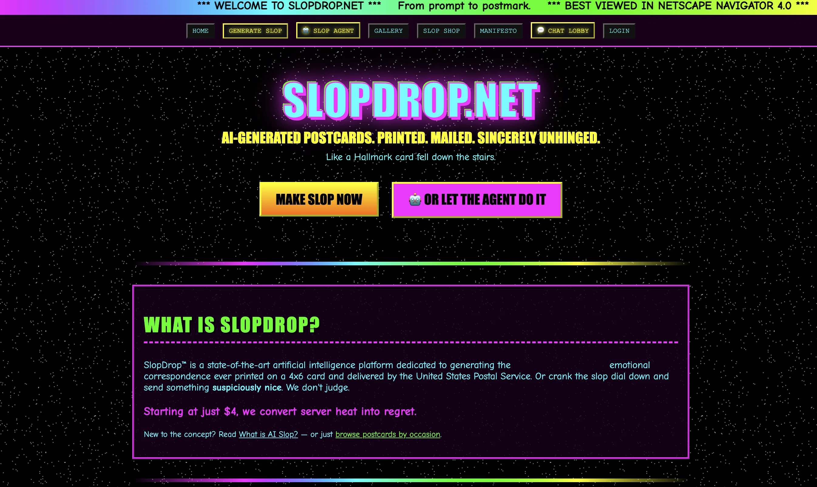 SLOPDROP.NET screenshot