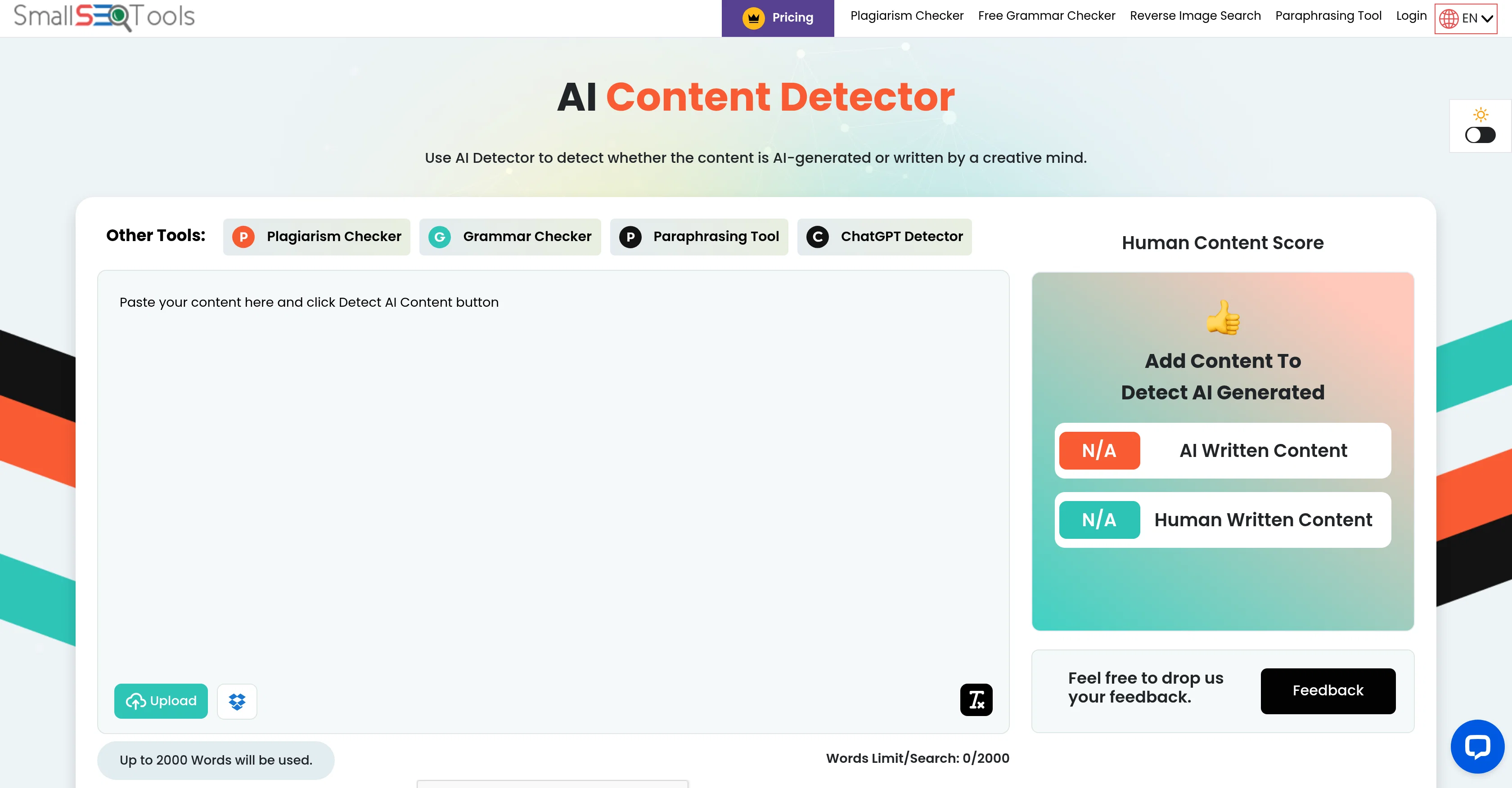 SmallSEOTools screenshot