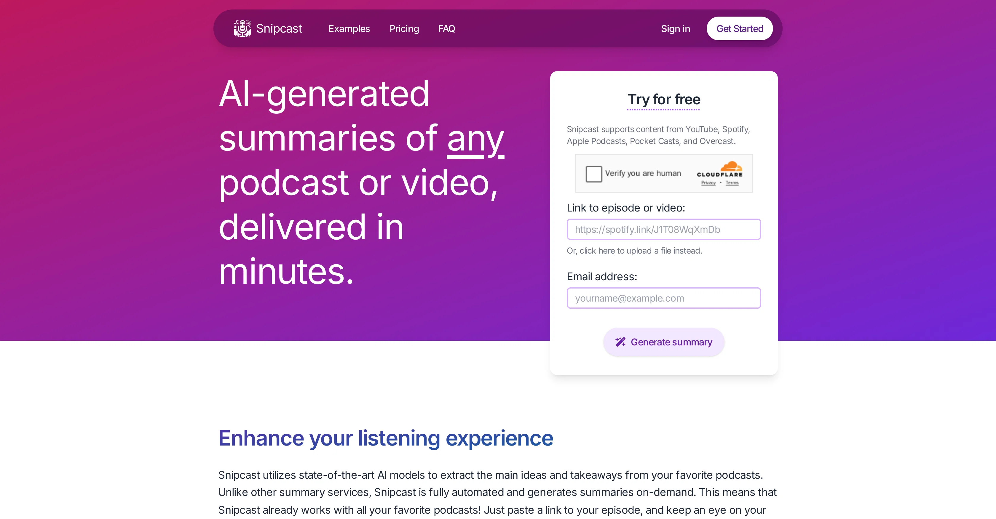 Snipcast screenshot
