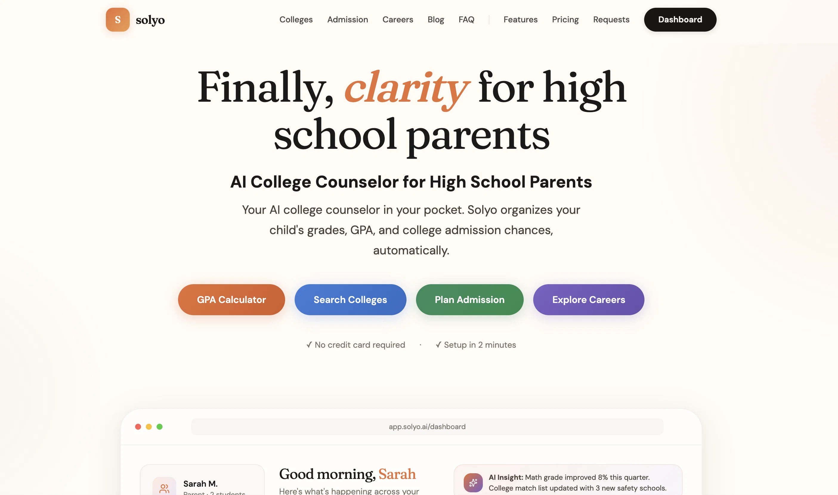 Solyo | AI College Counselor screenshot