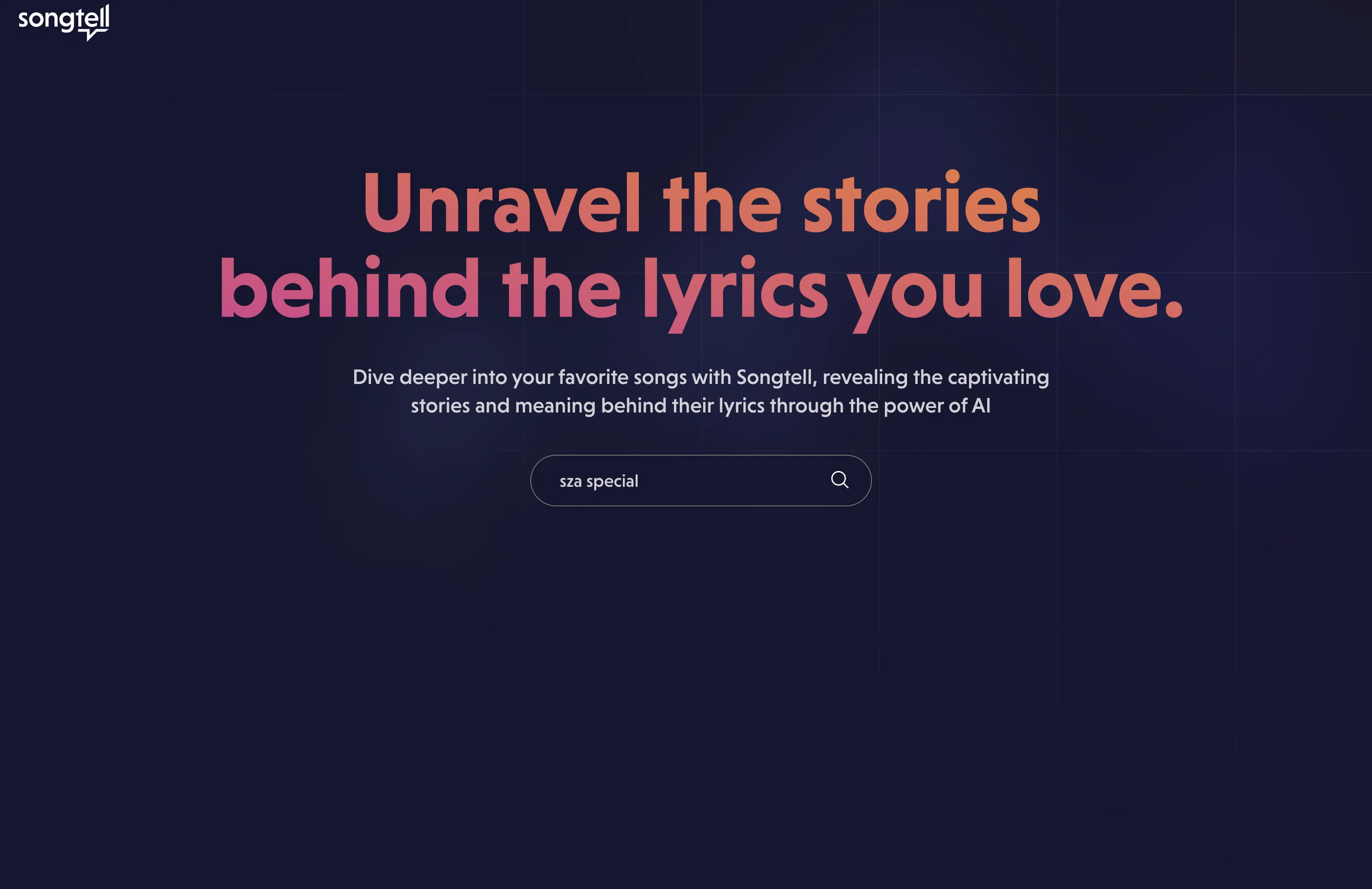 Songtell screenshot