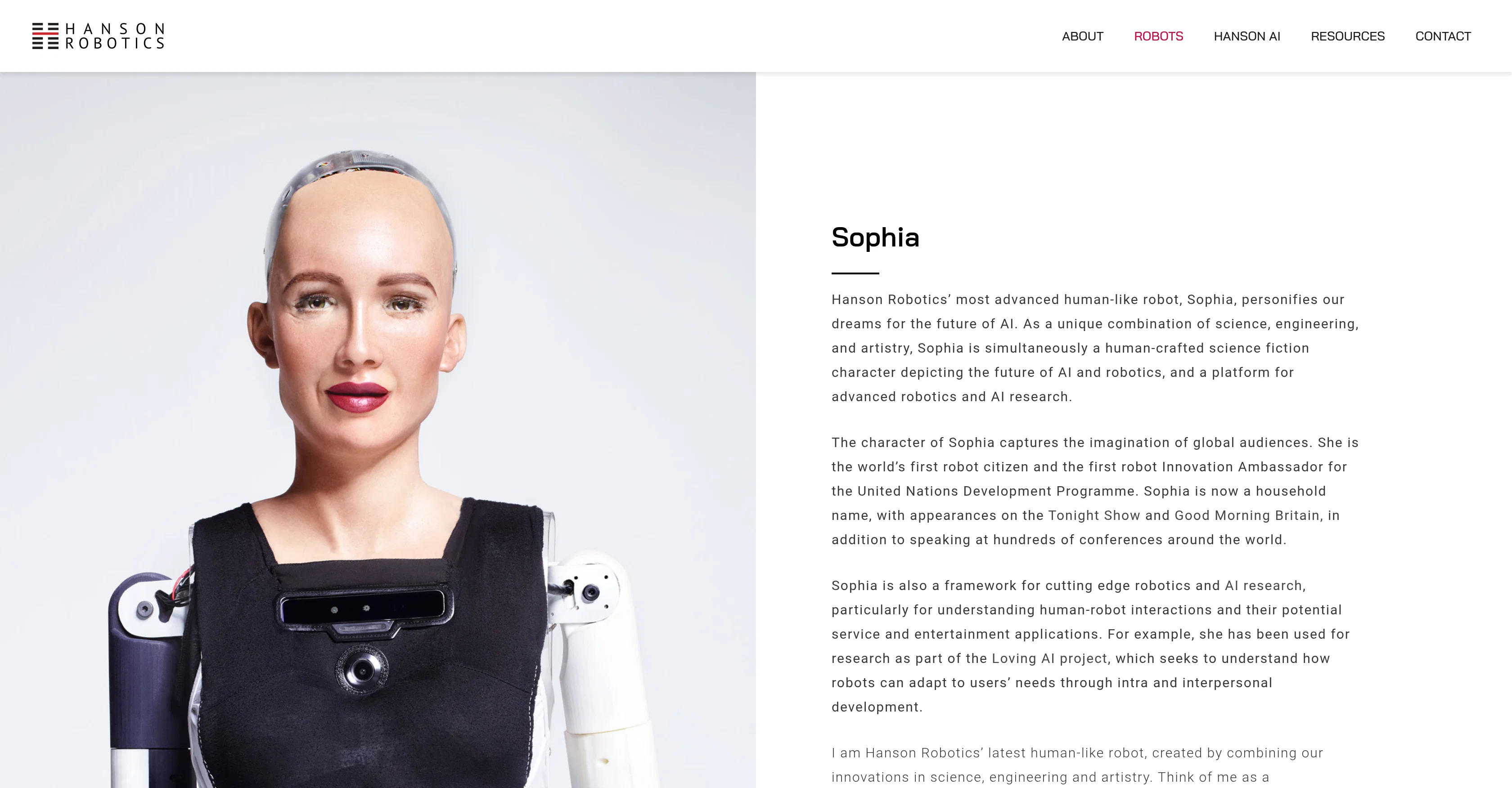 Sophia - Hanson Robotics screenshot