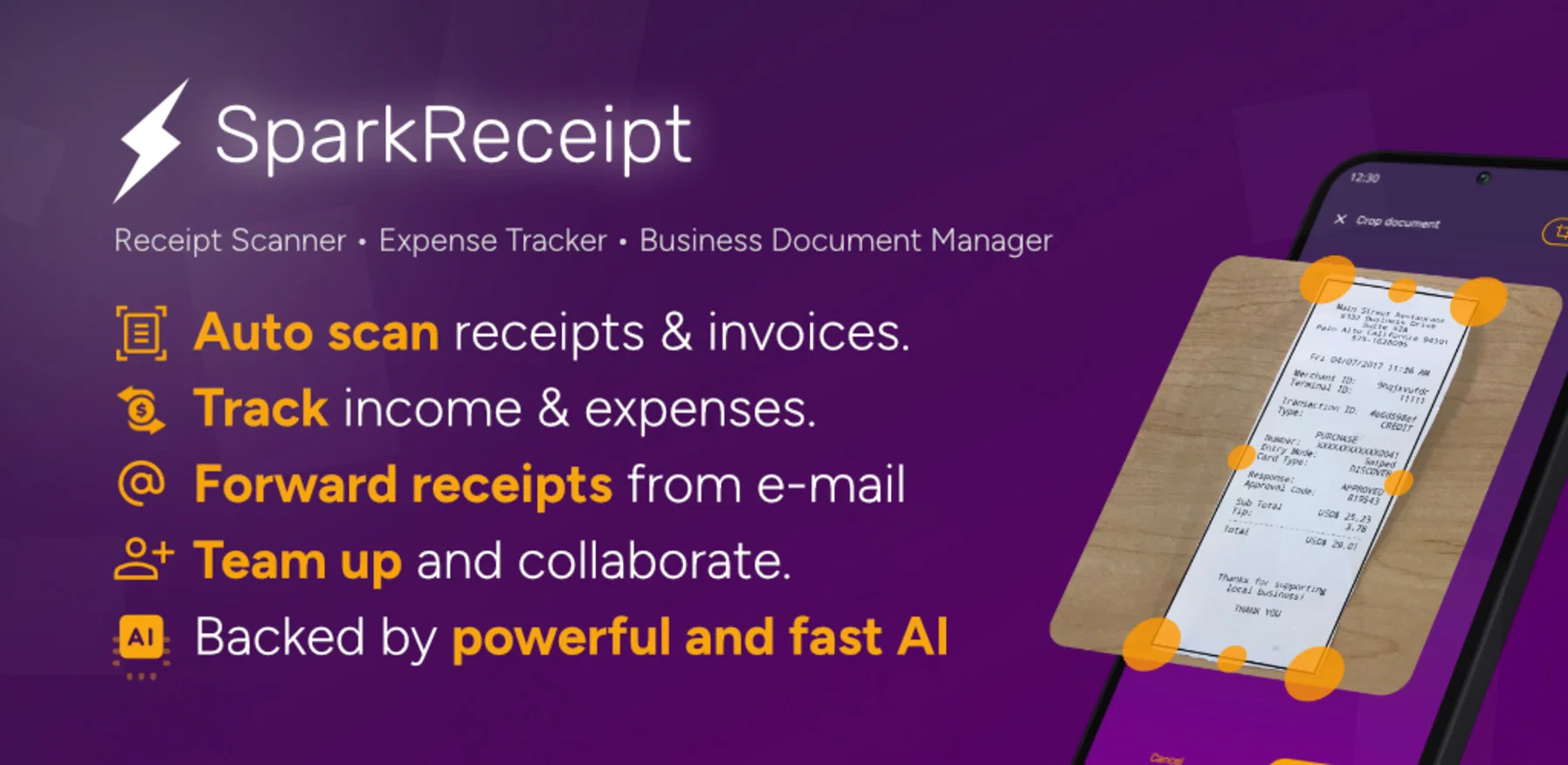 SparkReceipt screenshot