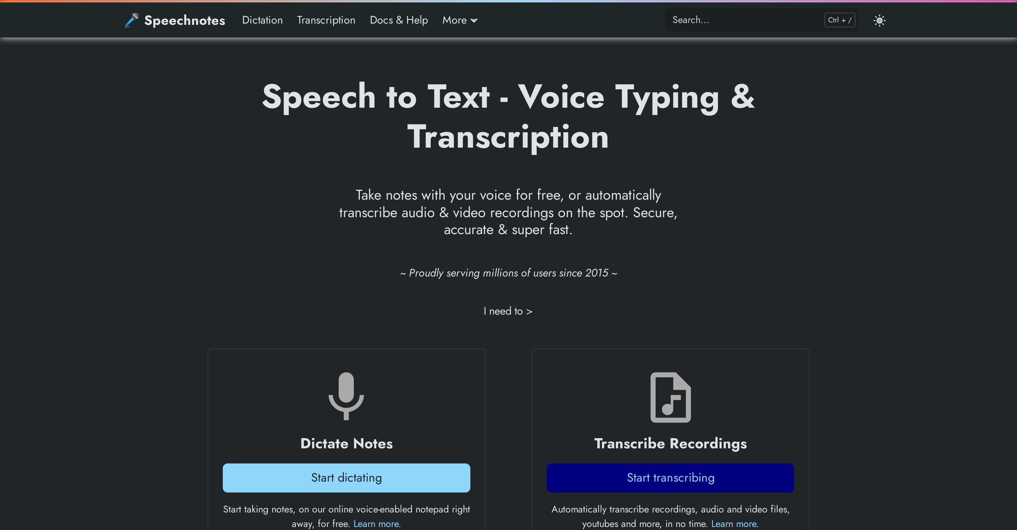 Speechnotes screenshot