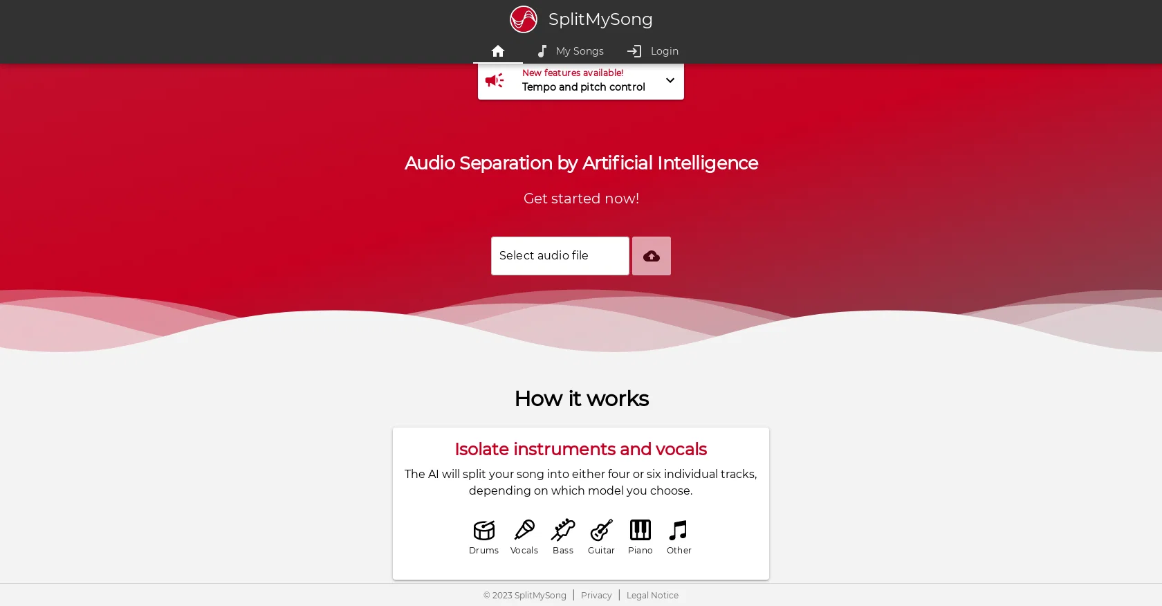 Splitmysong screenshot