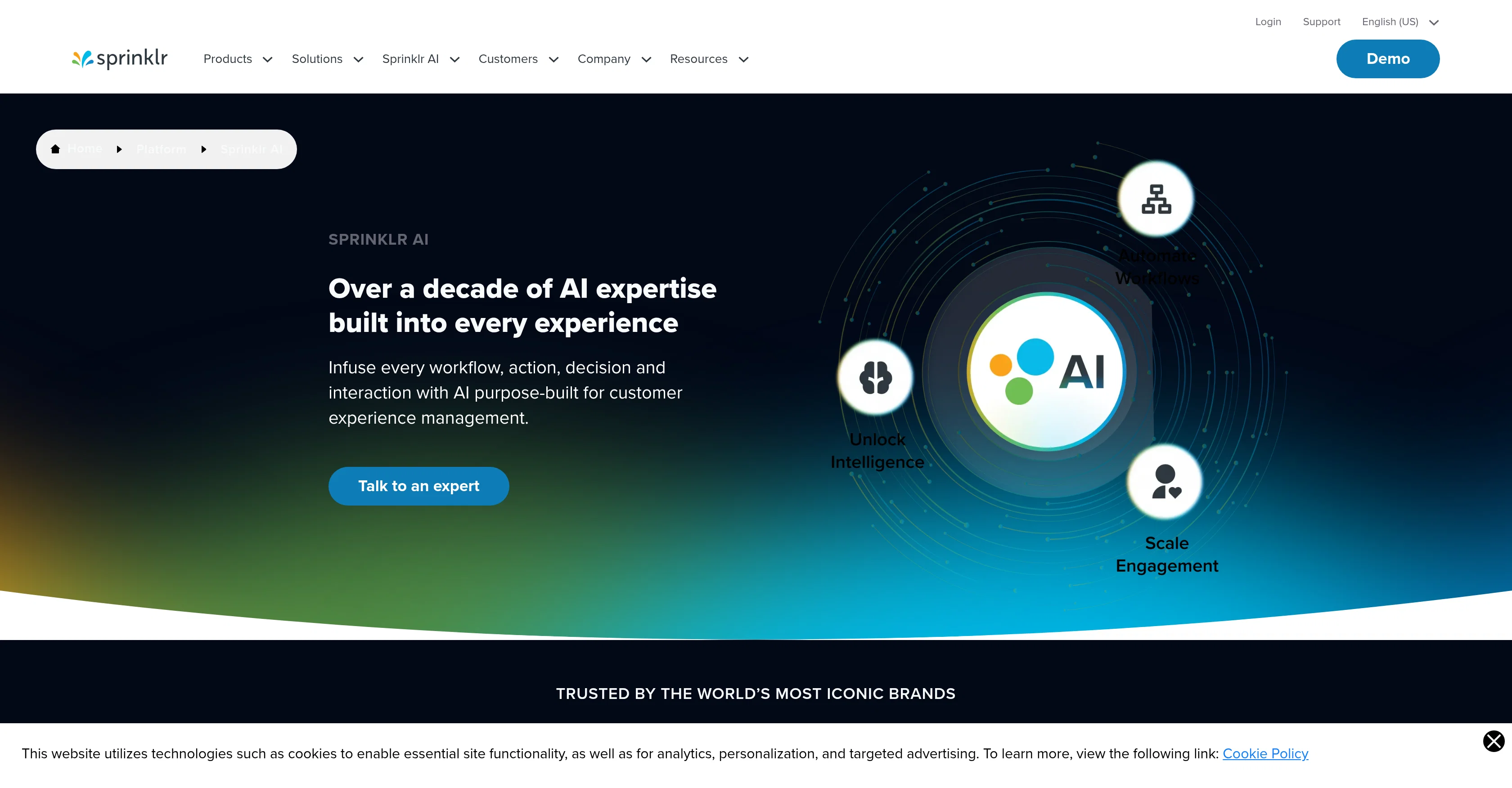 Sprinklr AI screenshot