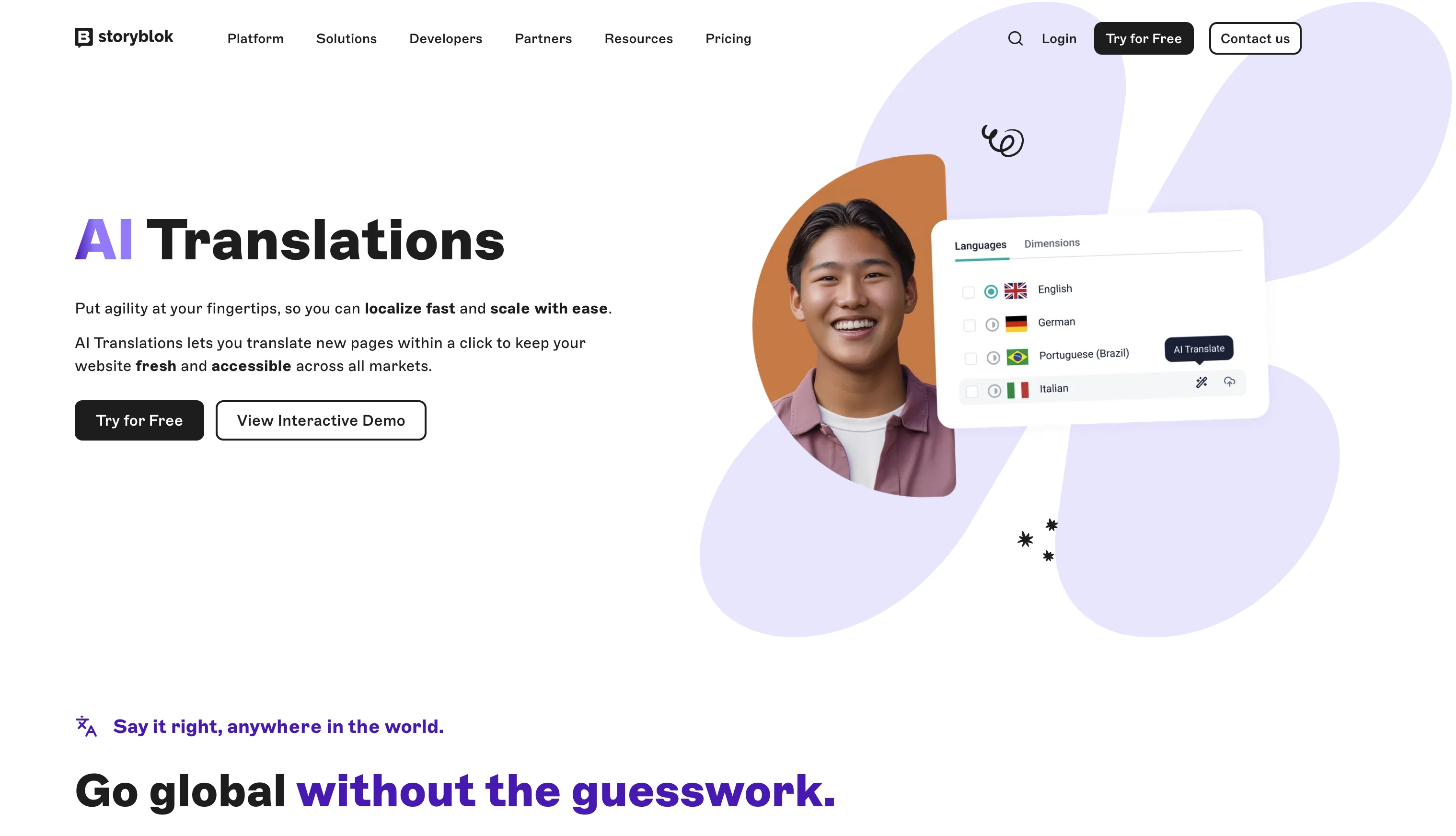 Storyblok AI Translations screenshot