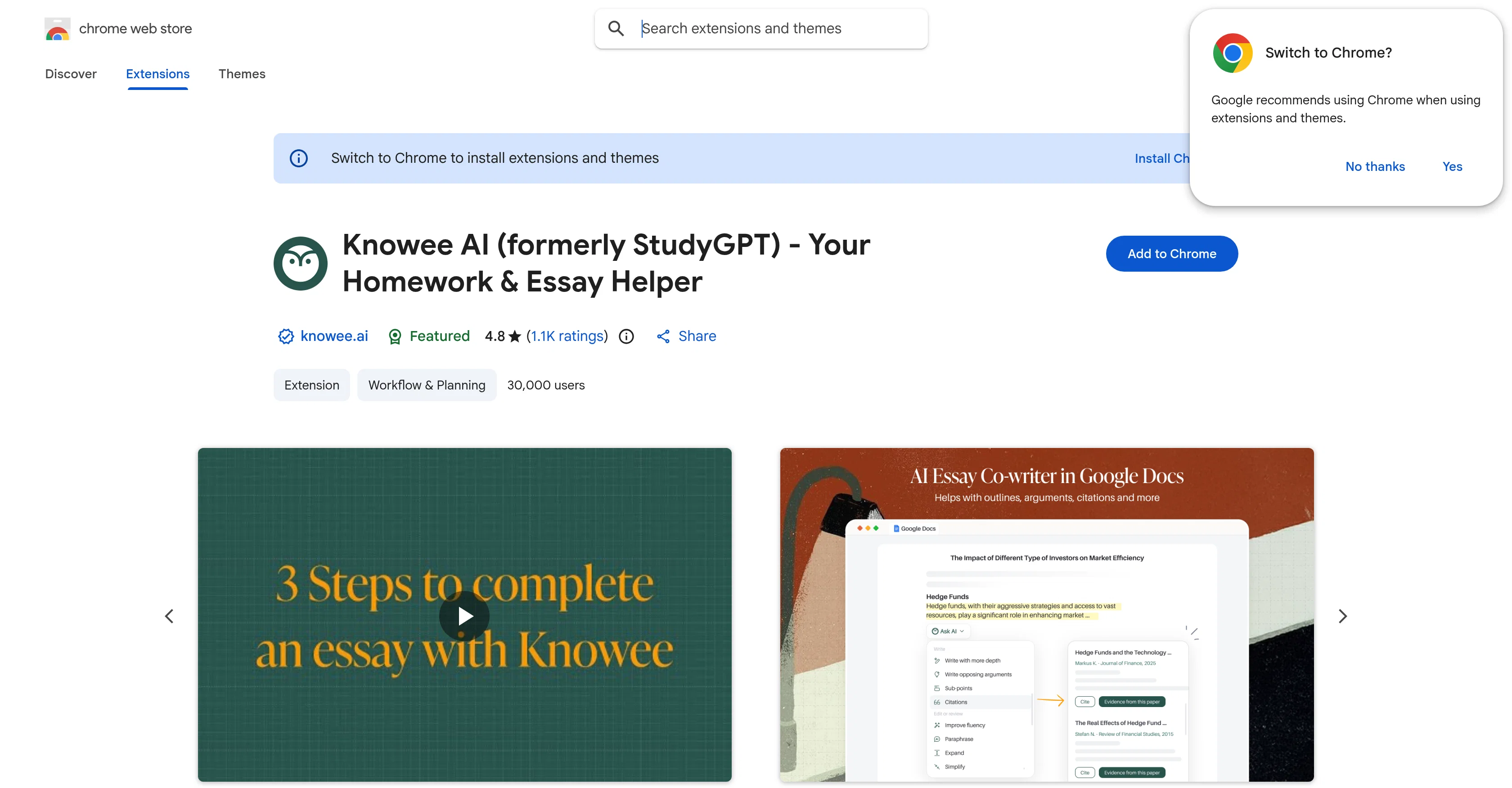 Knowee AI - Chrome Extension screenshot