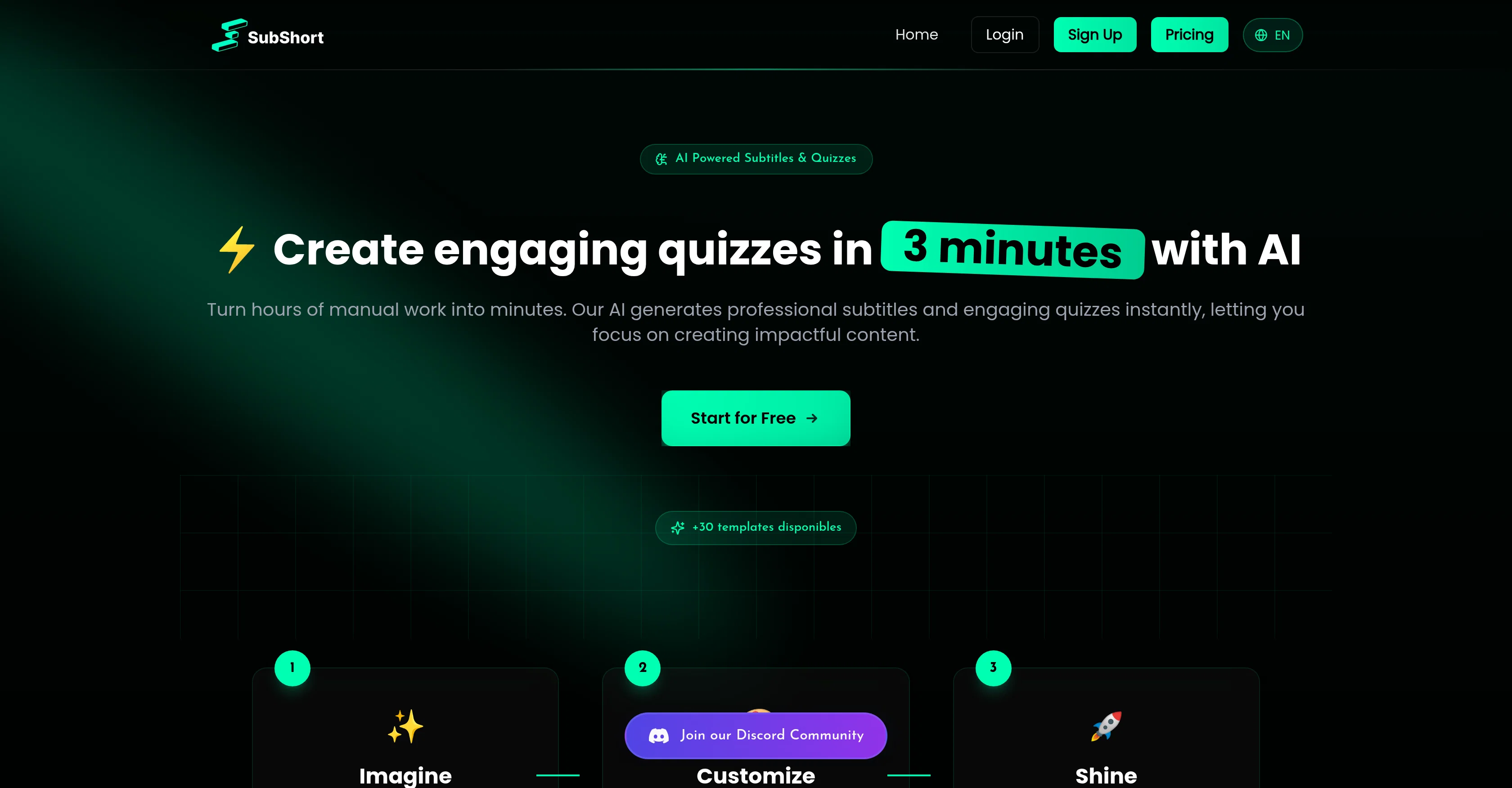 SubShort screenshot