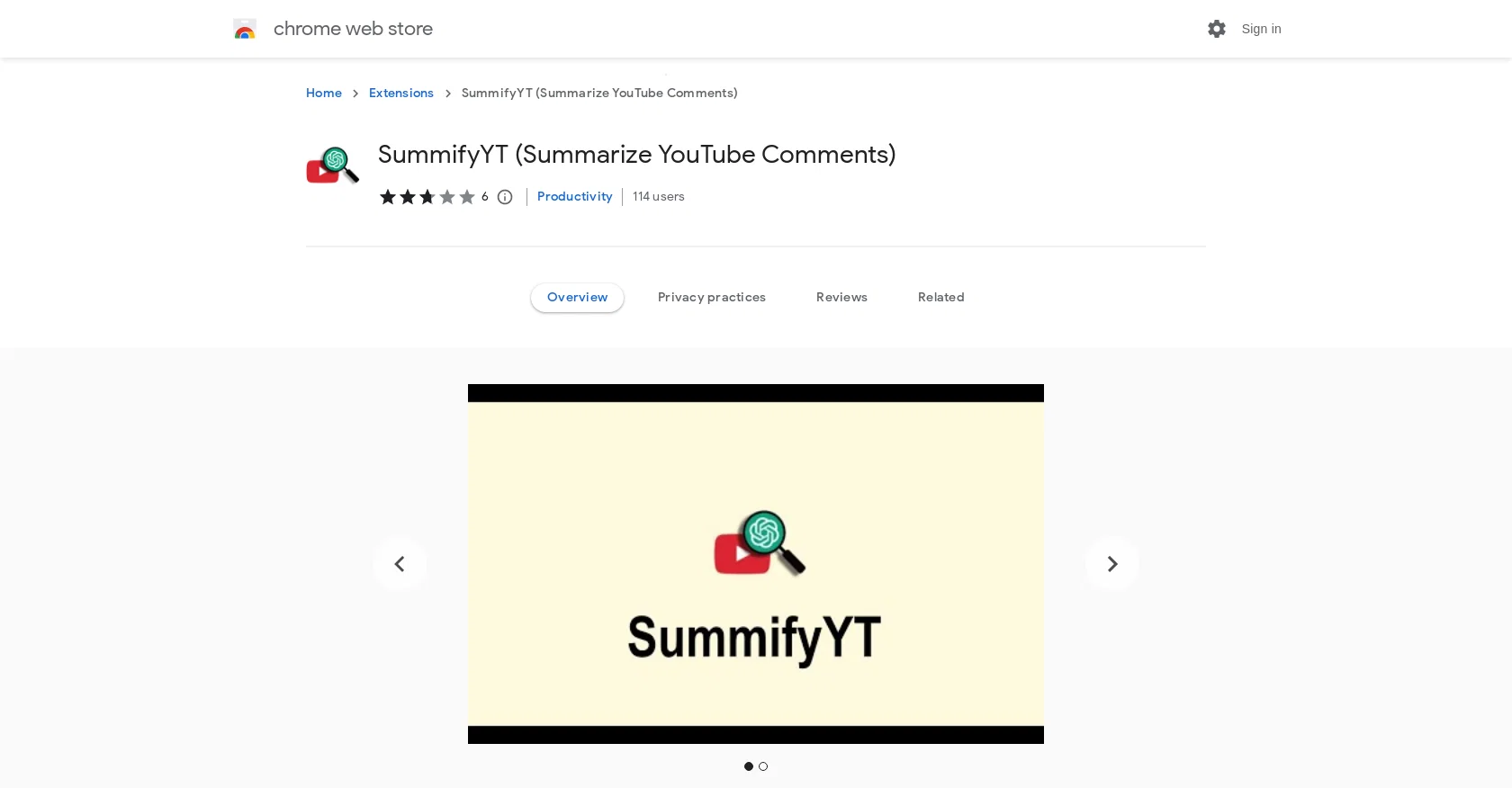 SummifyYT screenshot
