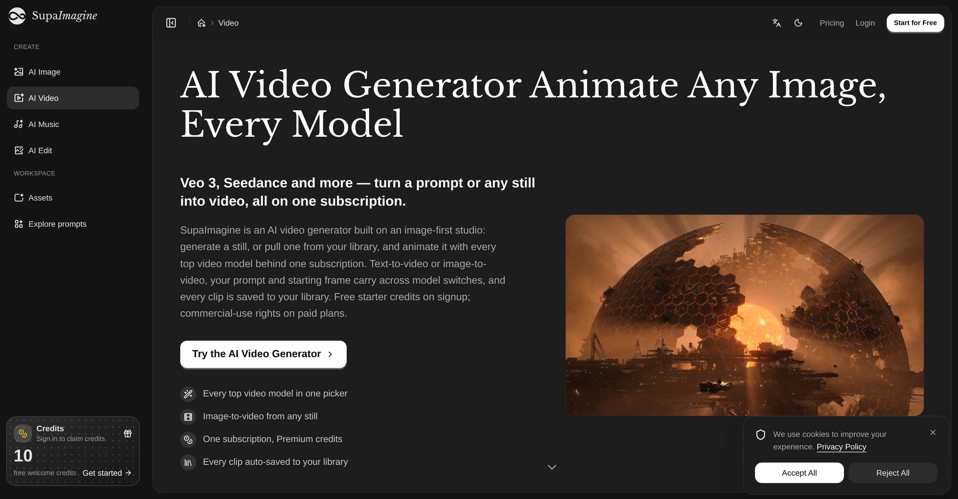 SupaImagine | AI Video Generator screenshot