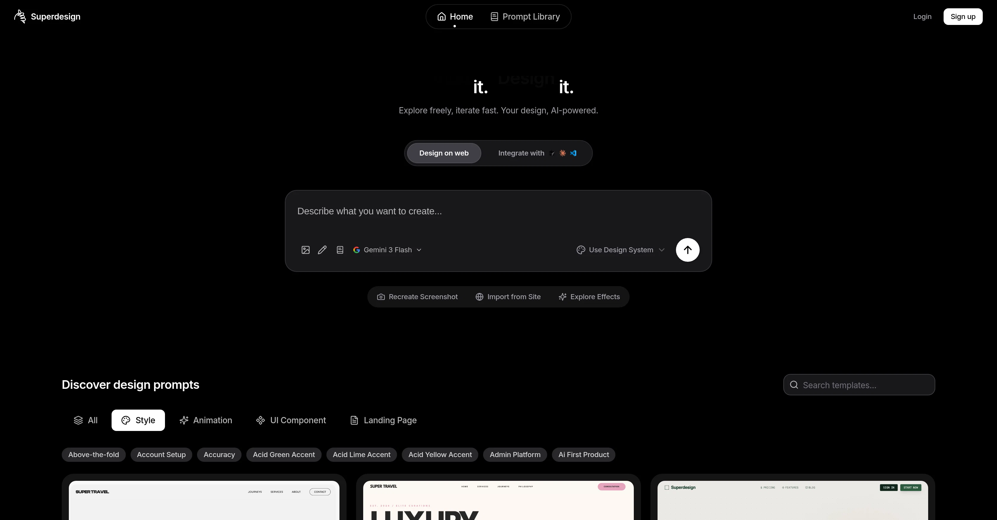 Superdesign screenshot