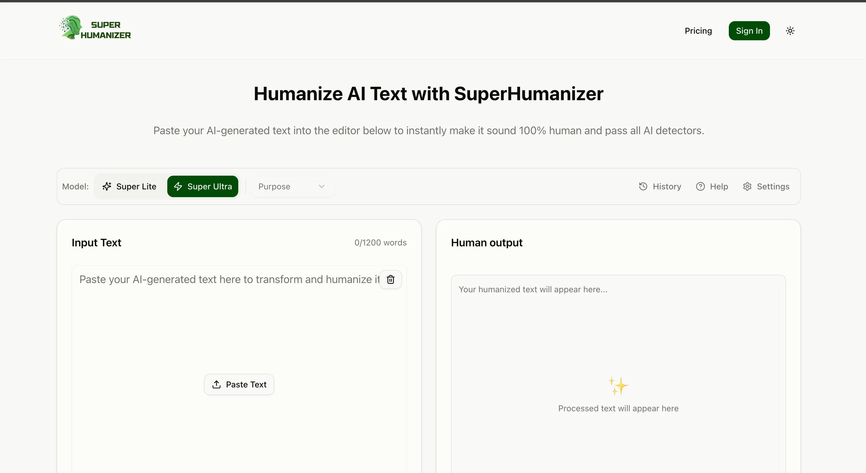 SuperHumanizer screenshot