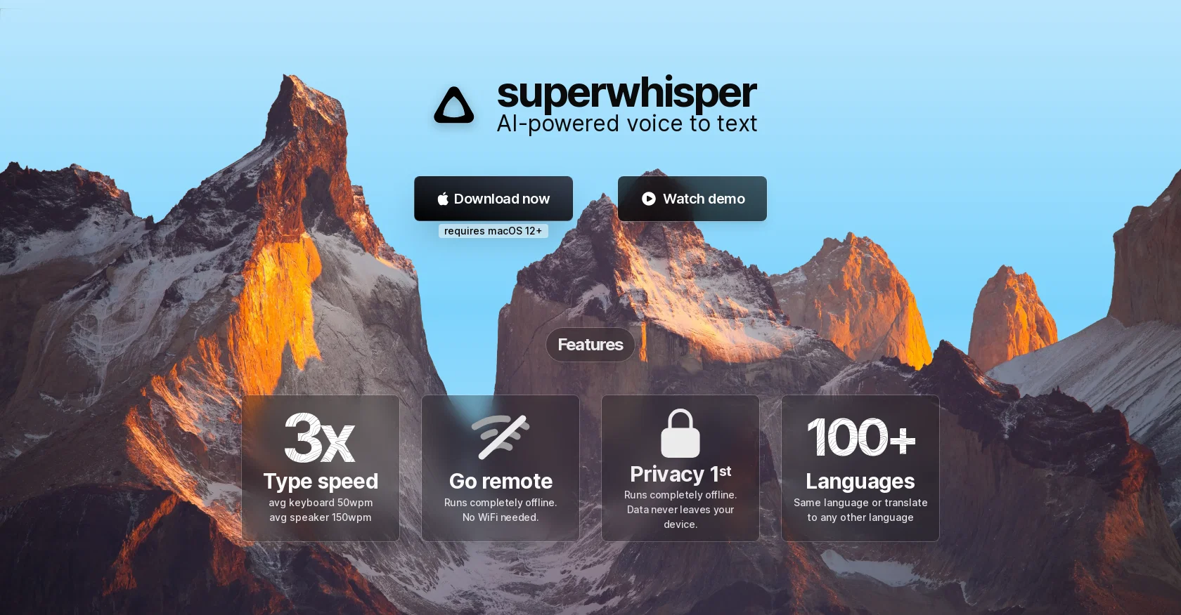Superwhisper screenshot