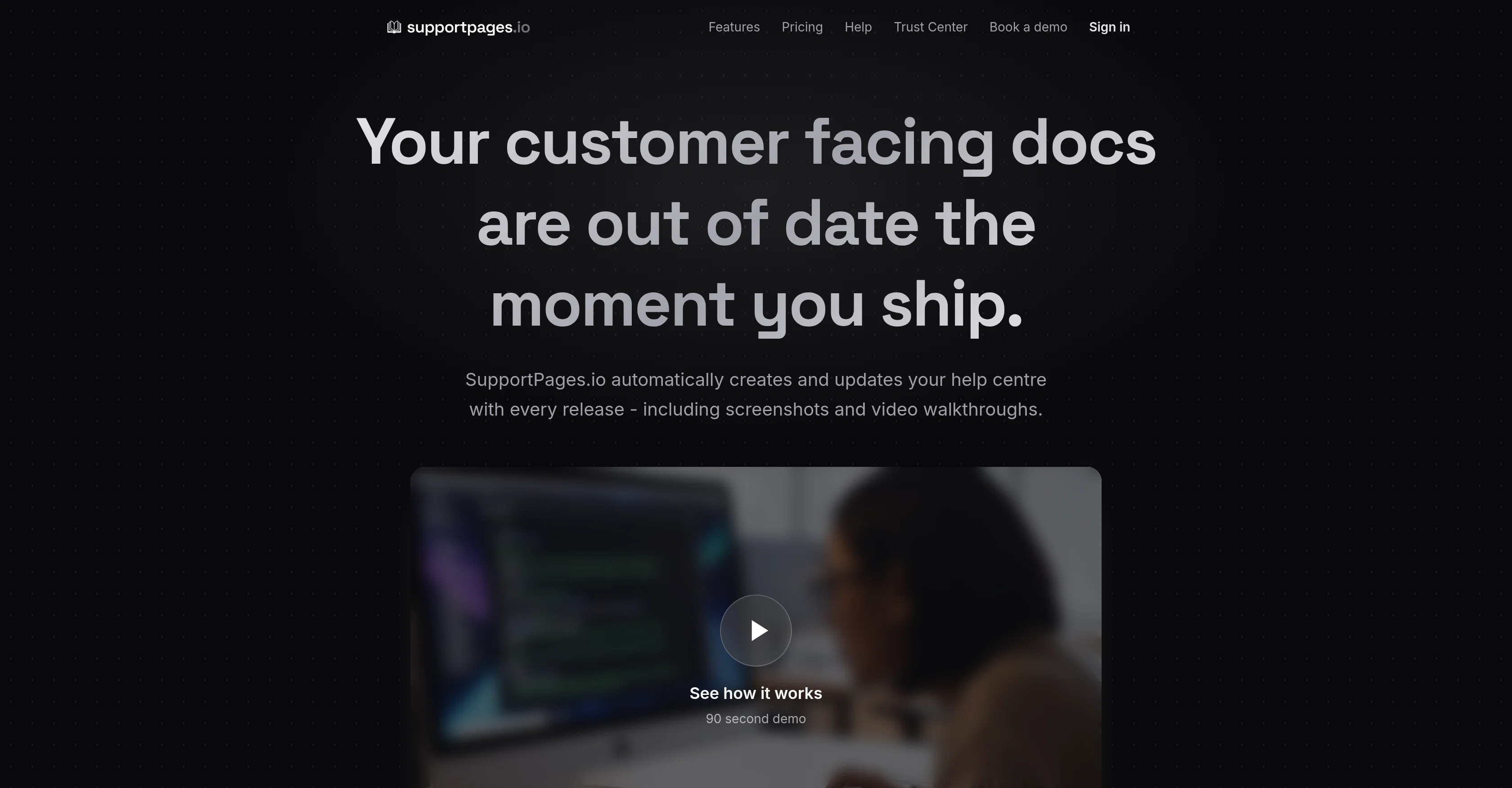 SupportPages.io screenshot