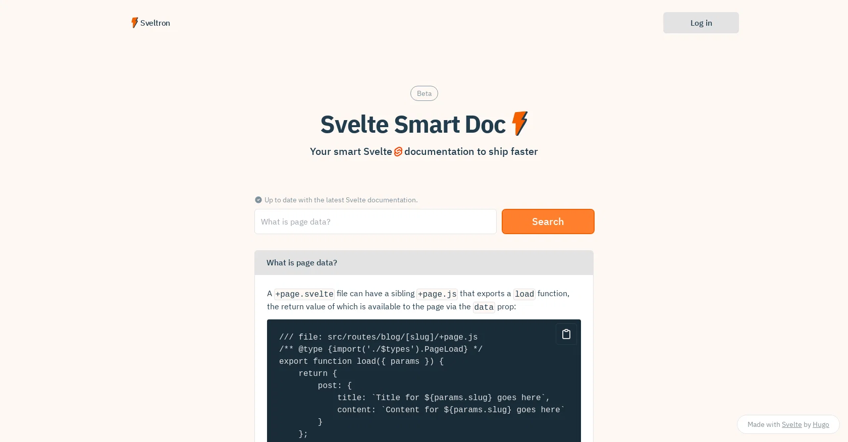 Sveltron screenshot