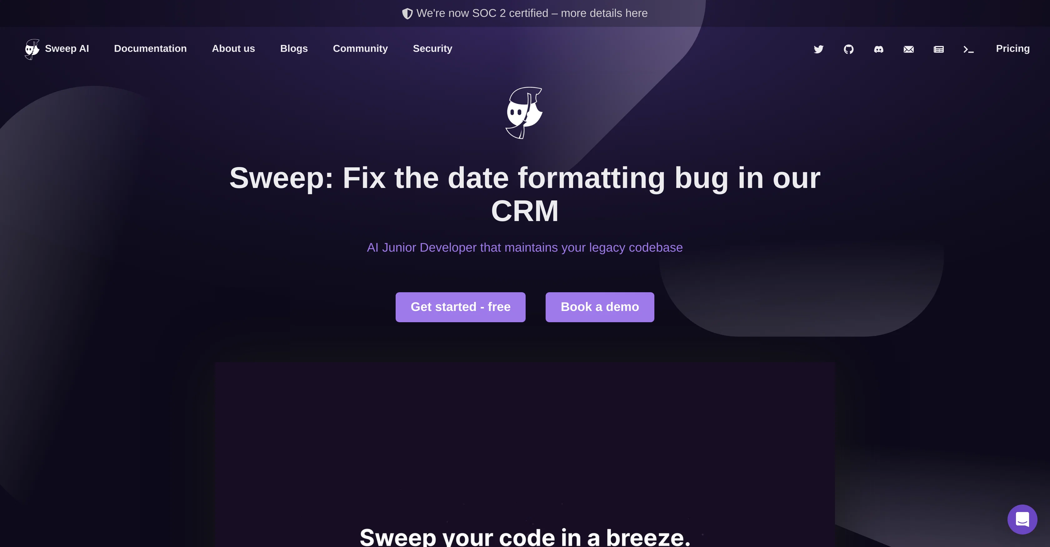 Sweep.dev screenshot