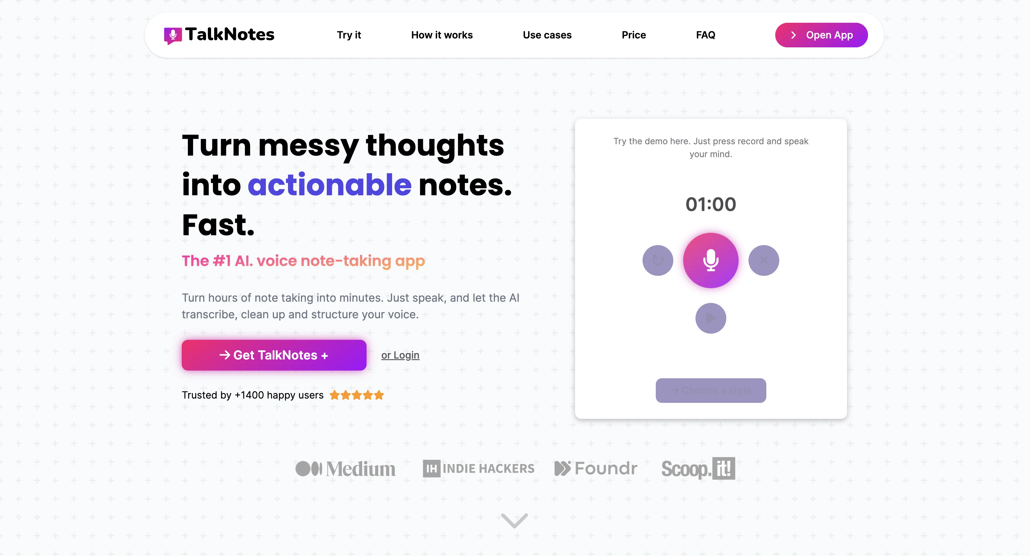 TalkNotes screenshot