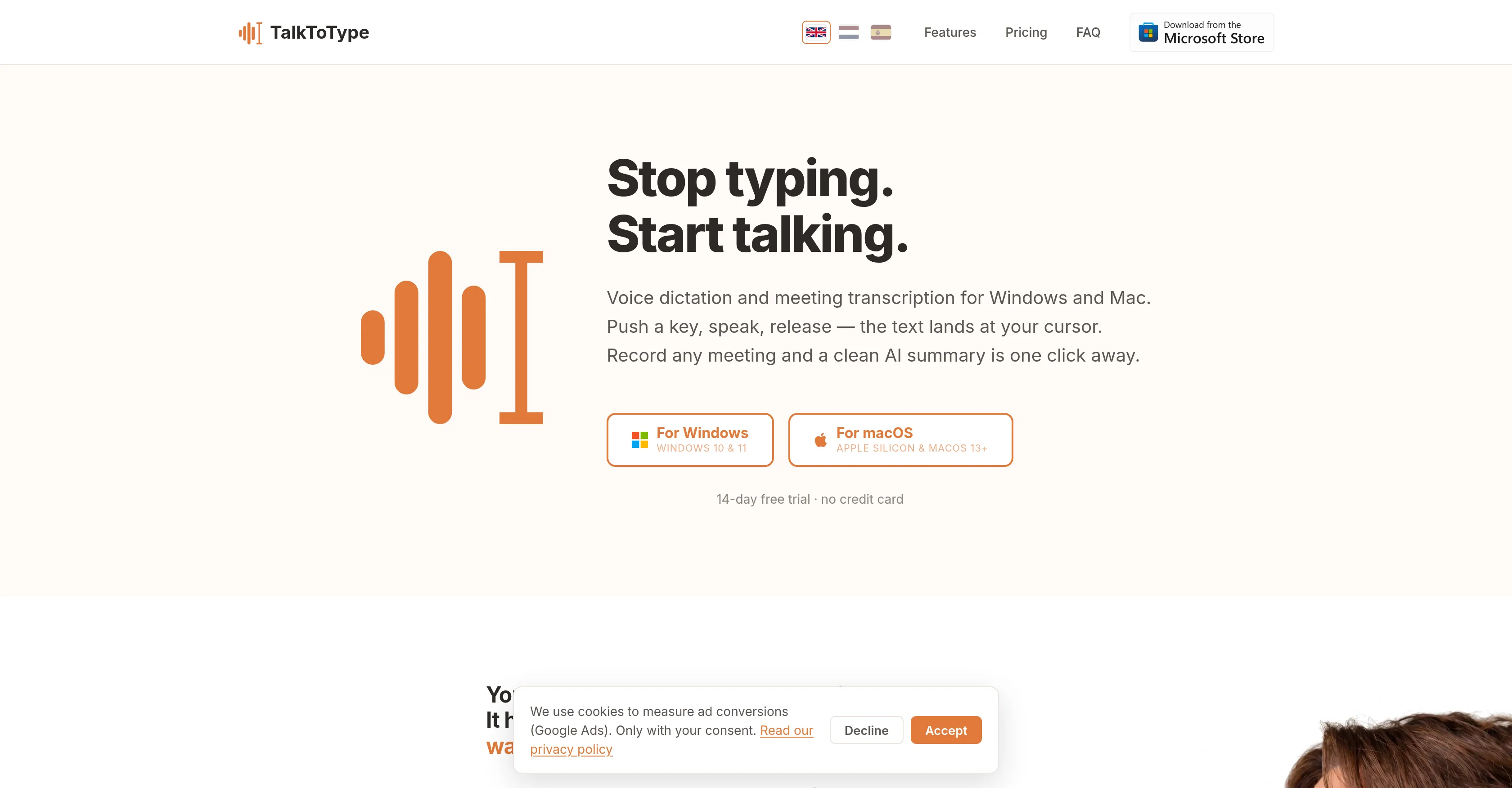 TalkToType screenshot