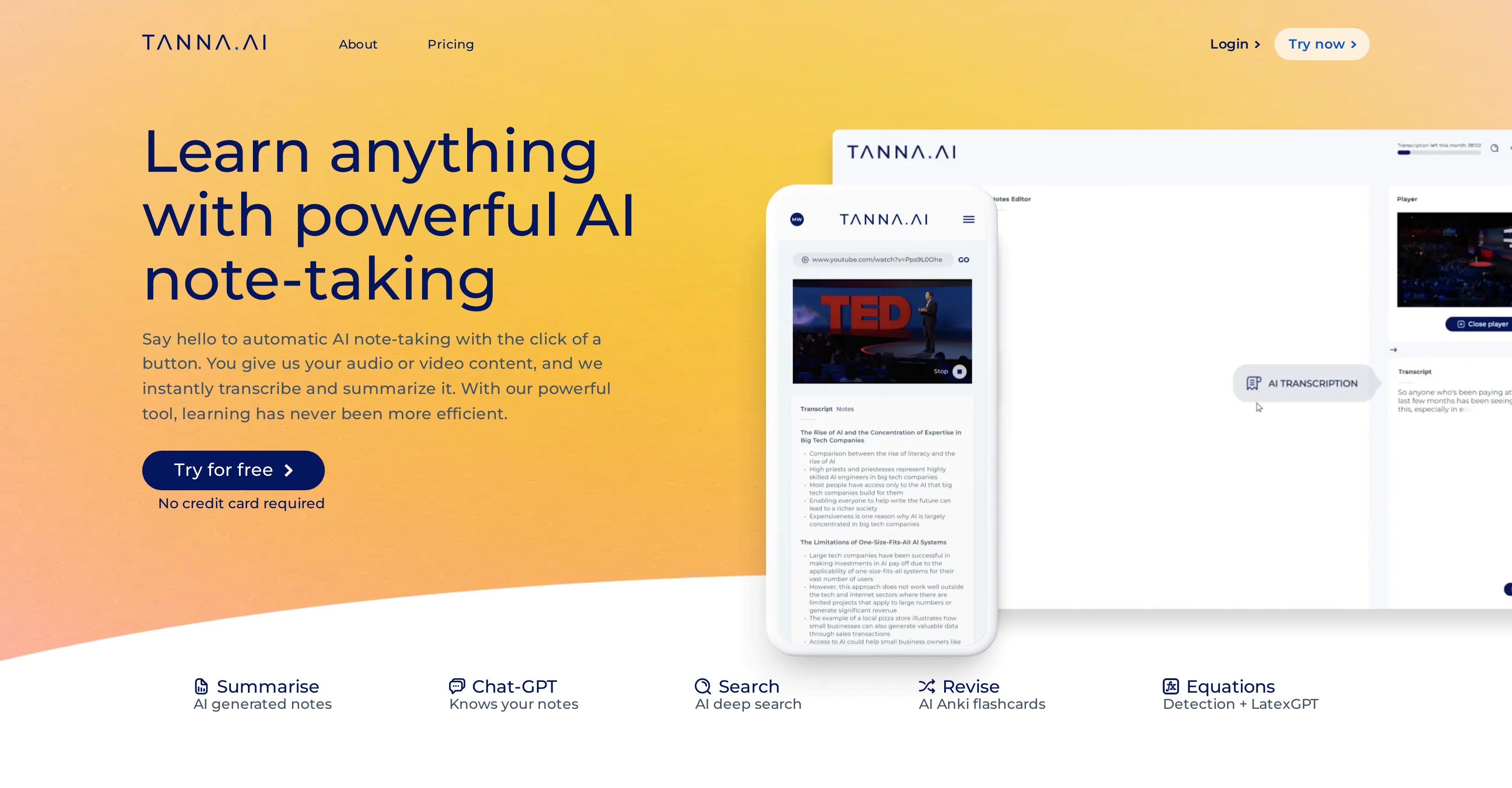 Tanna AI screenshot