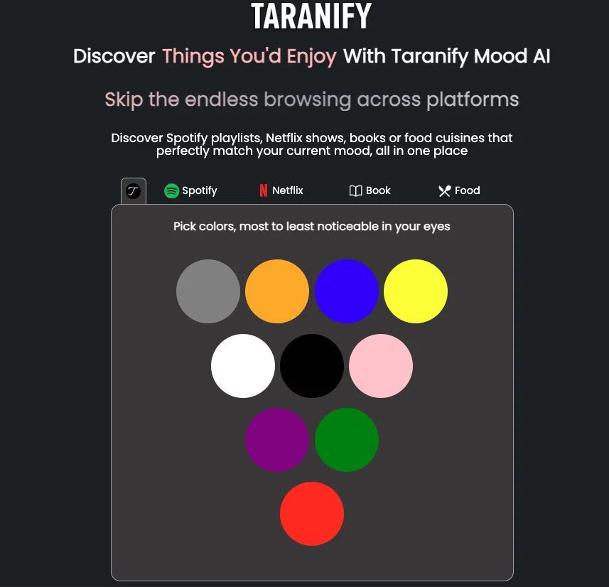 Taranify screenshot