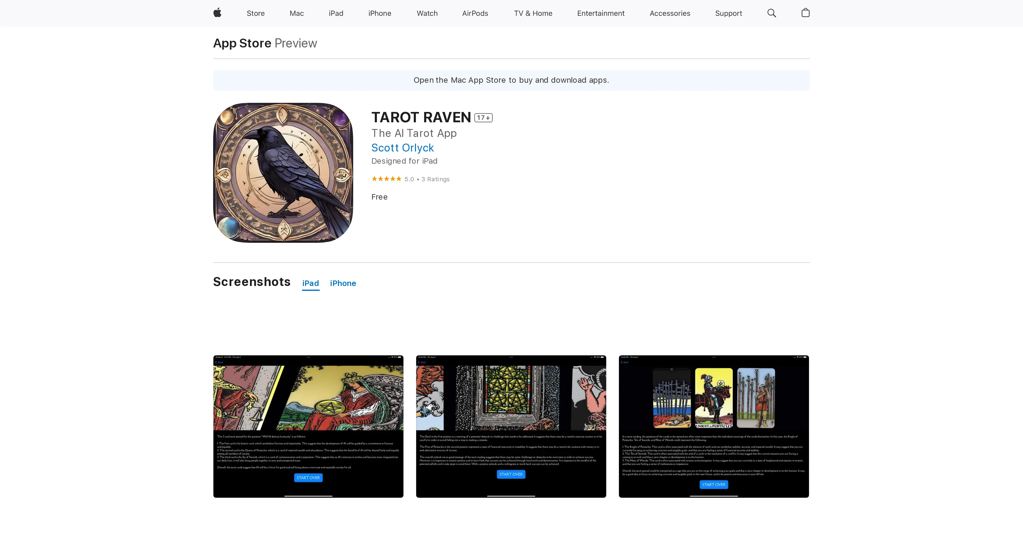 TAROT RAVEN screenshot