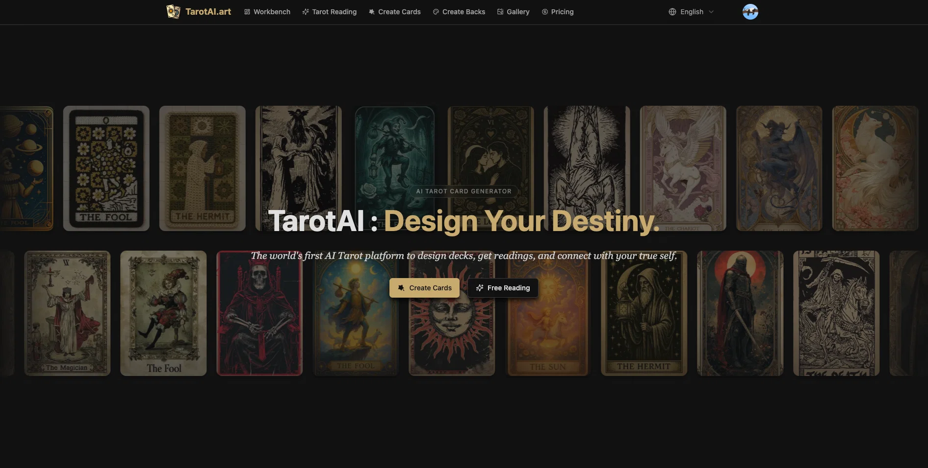 AI Tarot Card Generator - TarotAI screenshot