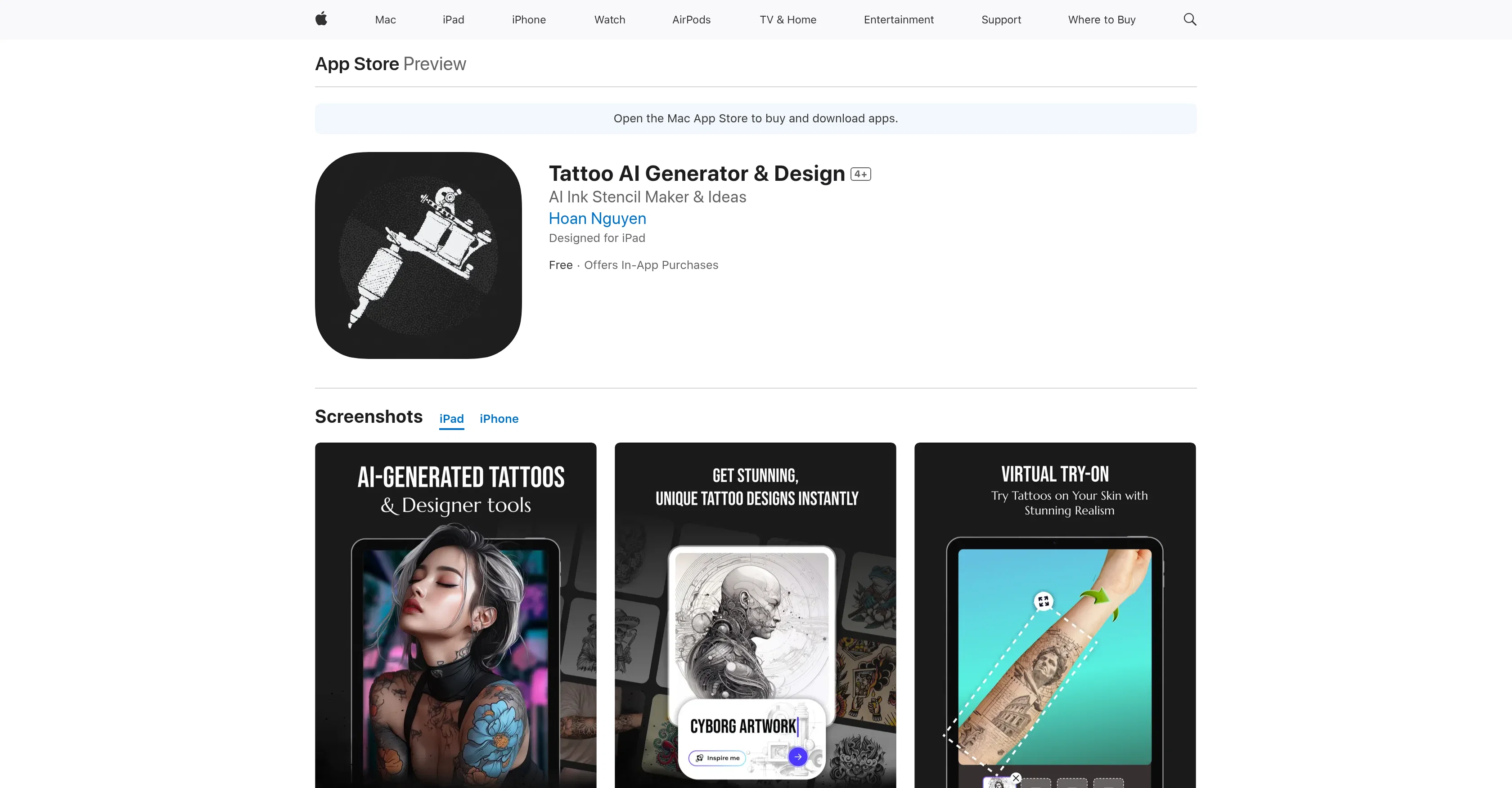 Tattoo AI Generator & Design screenshot