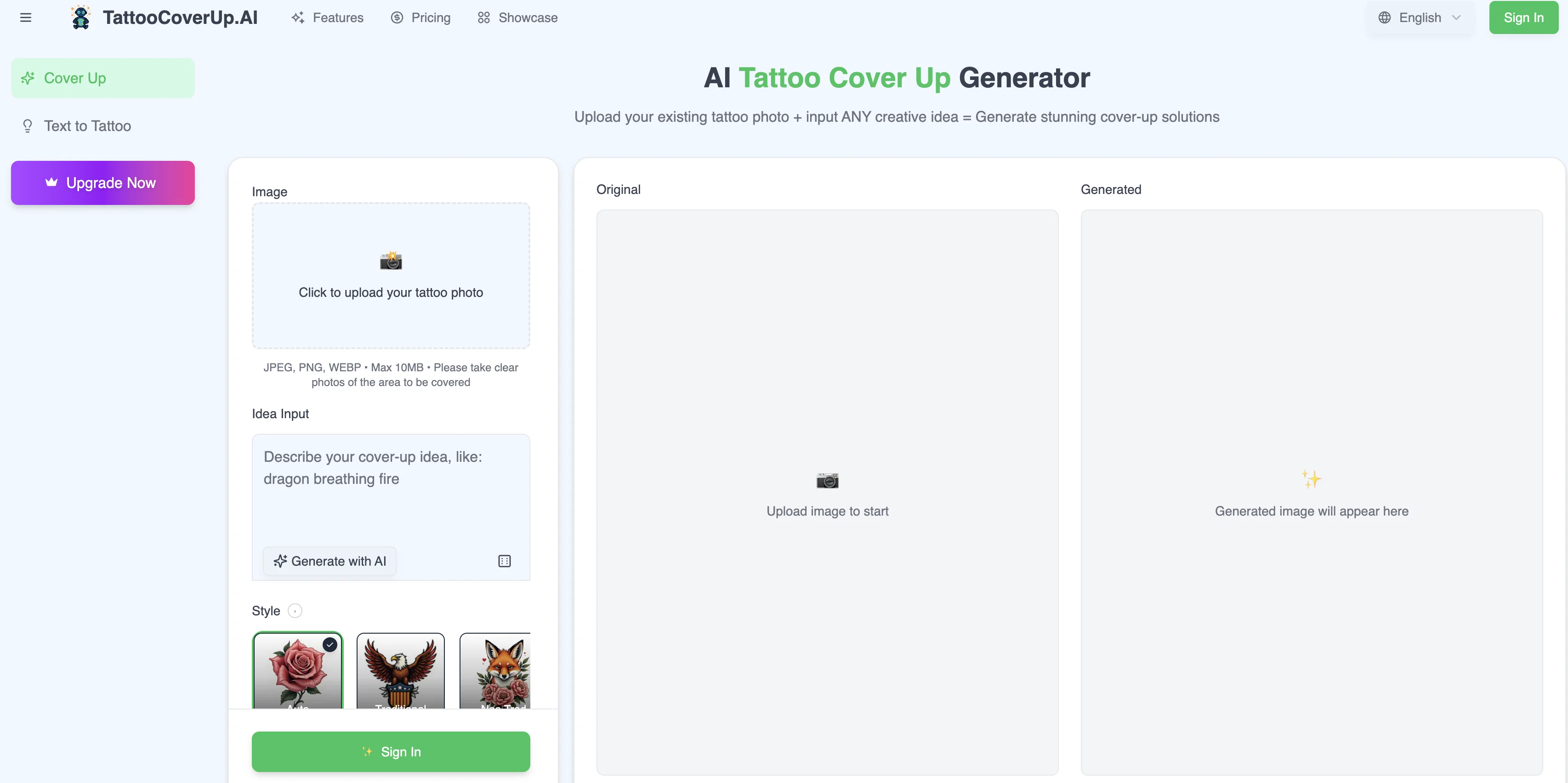 TattooCoverUp.AI screenshot