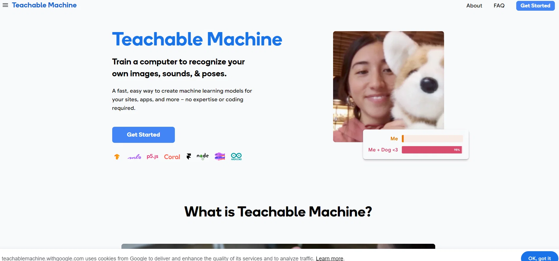 Teachable Machine screenshot